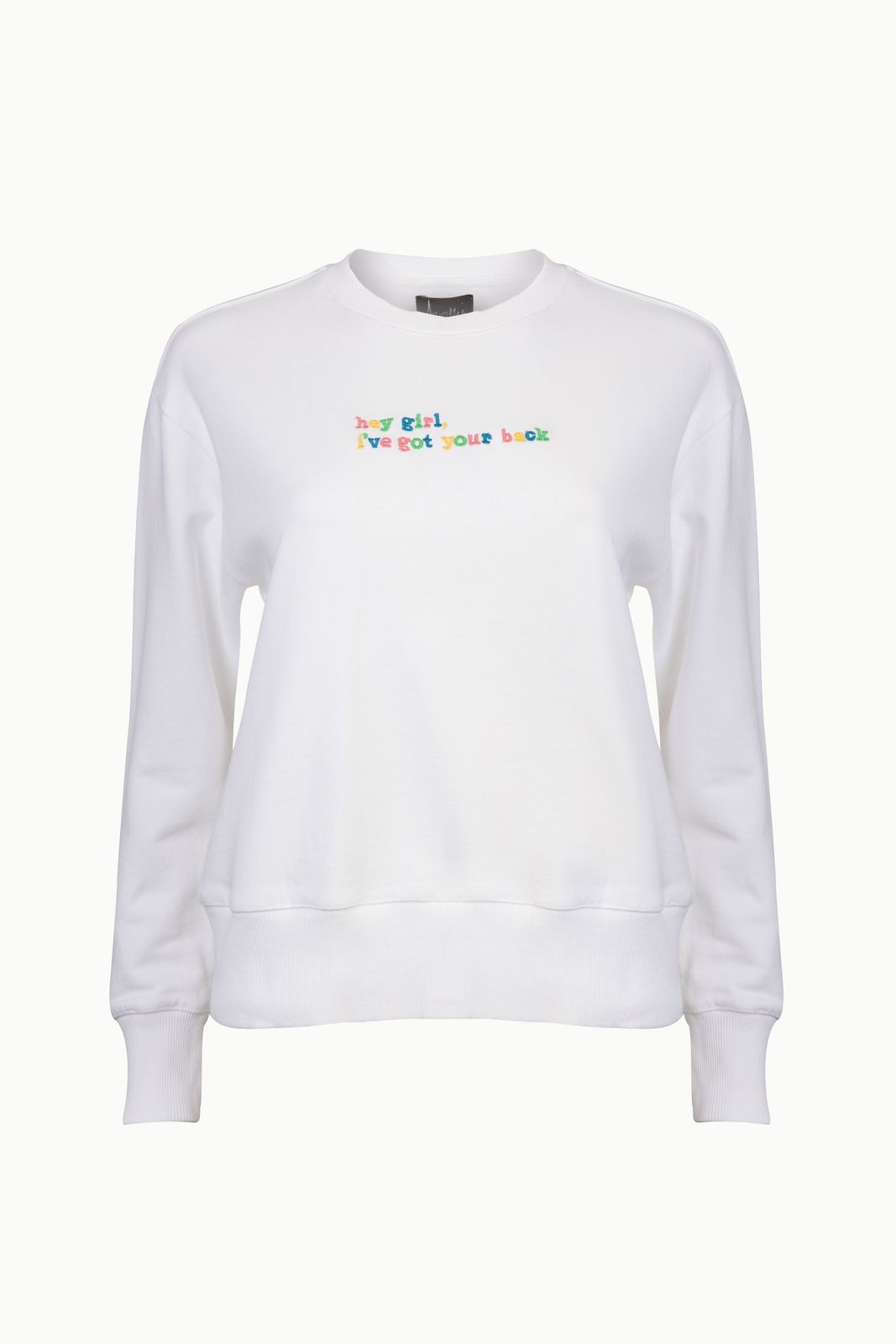 The Organic Cotton "hey Girl" Embroidered Sweatshirt