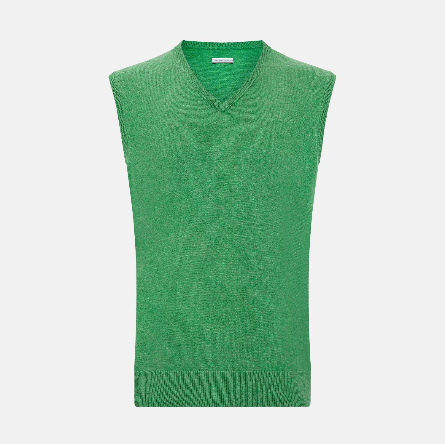 Fern Green Cashmere V-neck Vest