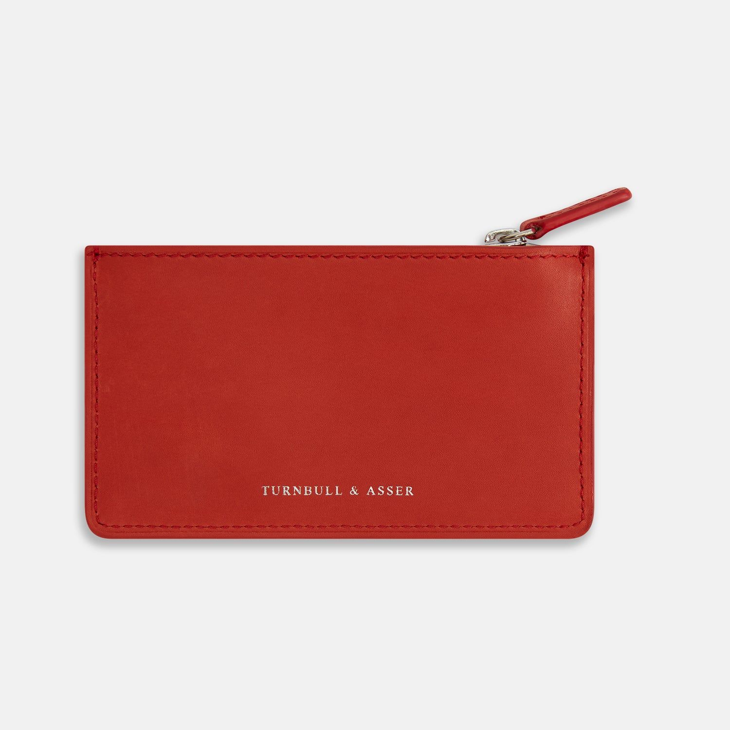 Red Leather Zip Wallet