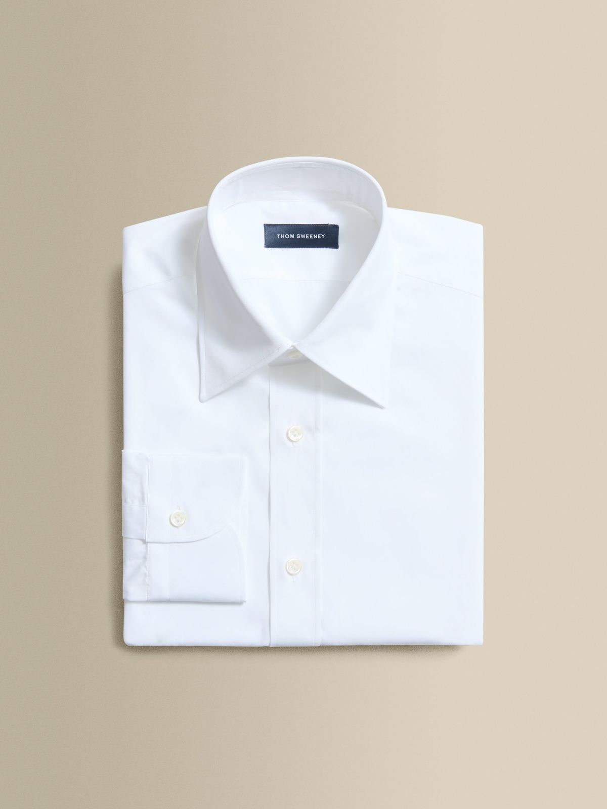 Cotton Poplin Point Collar Shirt