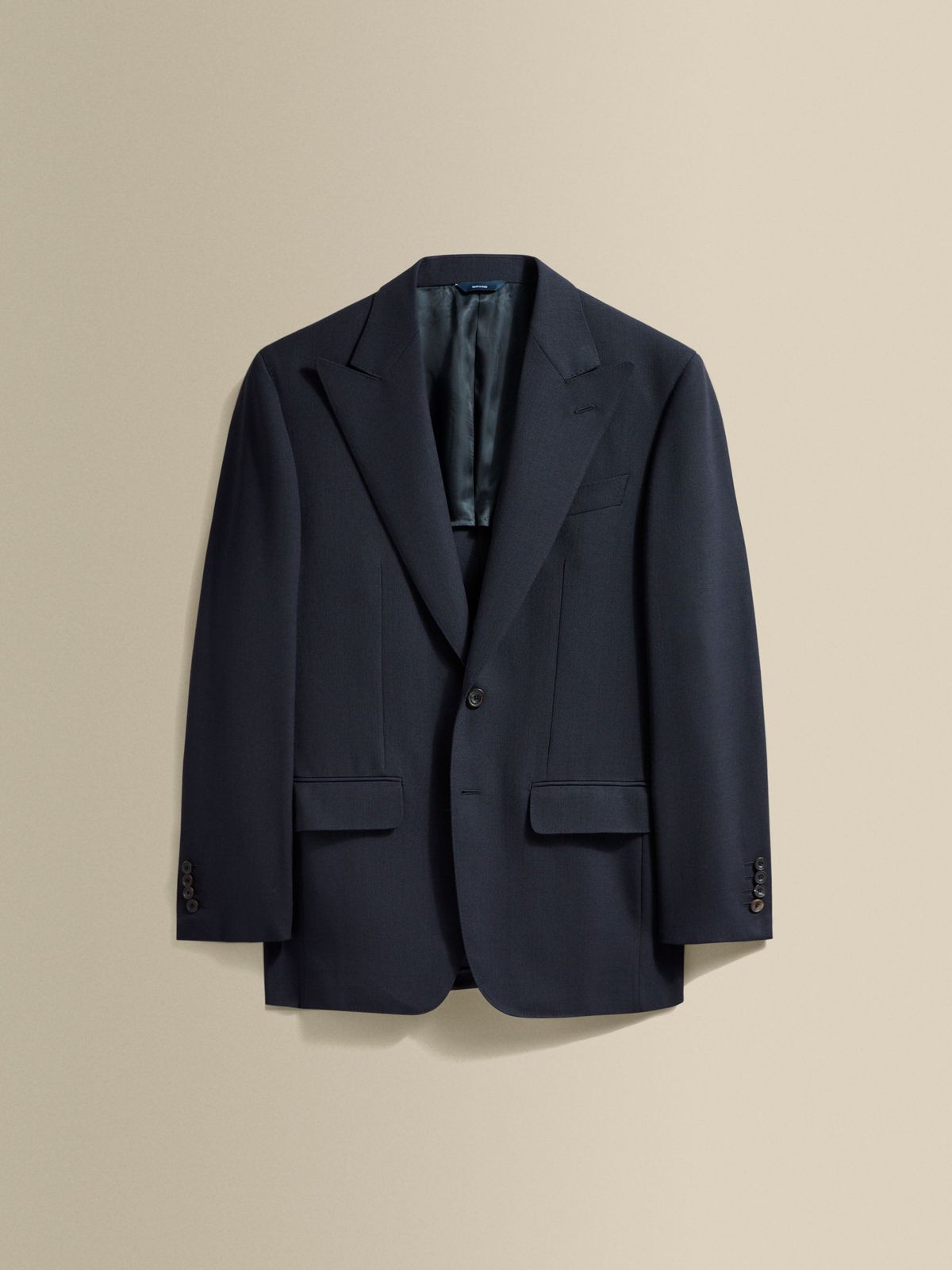 Wool Single Breasted Wide Peak Lapel Suit