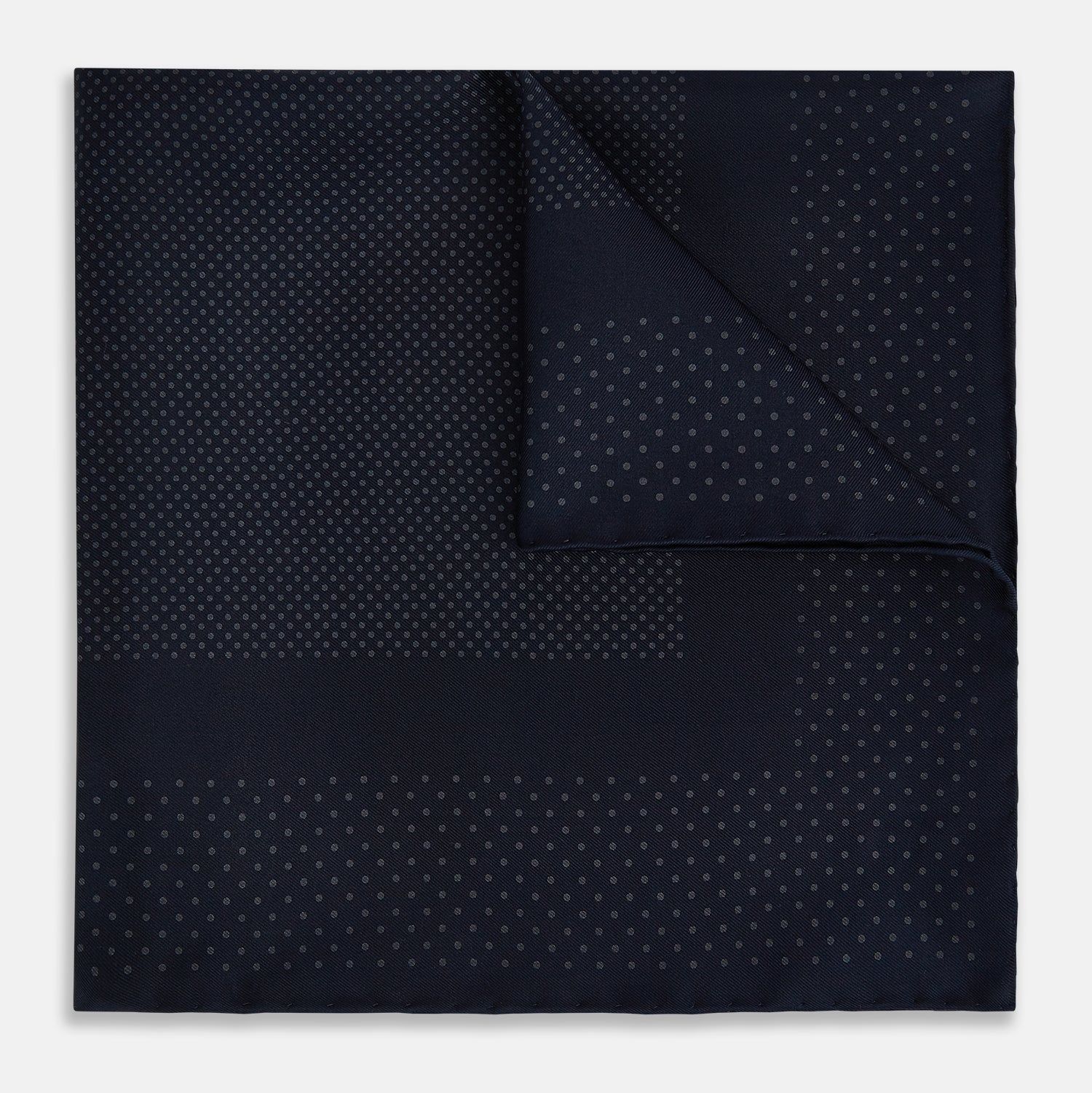 Navy And Charcoal Dot Silk Pocket Square
