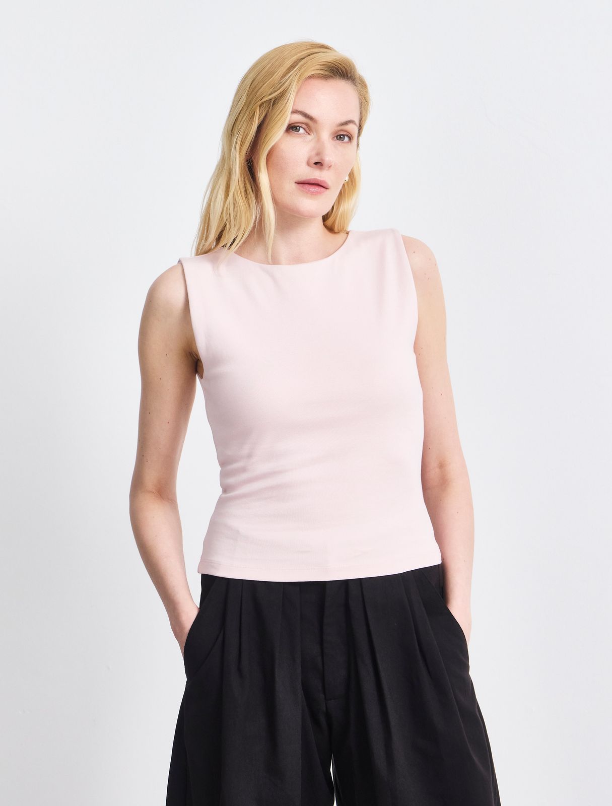 Maya Cropped Tank In Dusk Pink