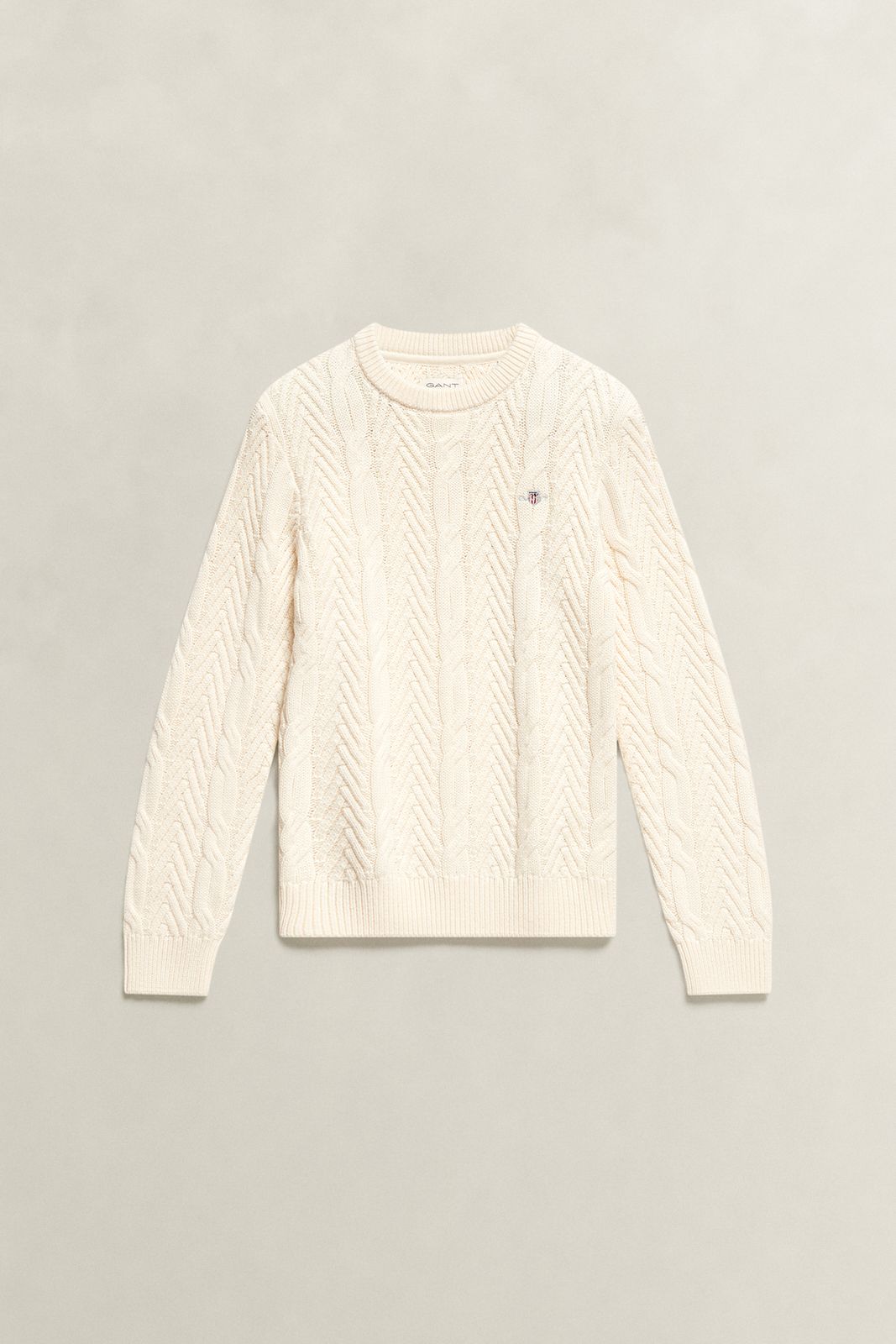 Teen Boys Cable Knit Sweater - CREAMED WHITE