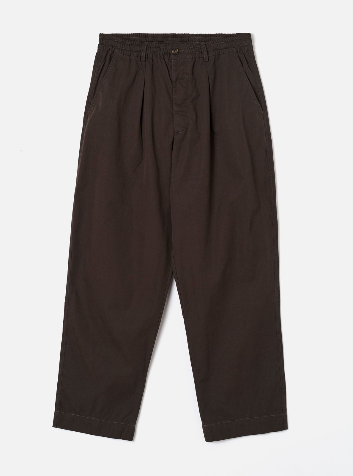 Brown Micro Canvas Oxford Pant