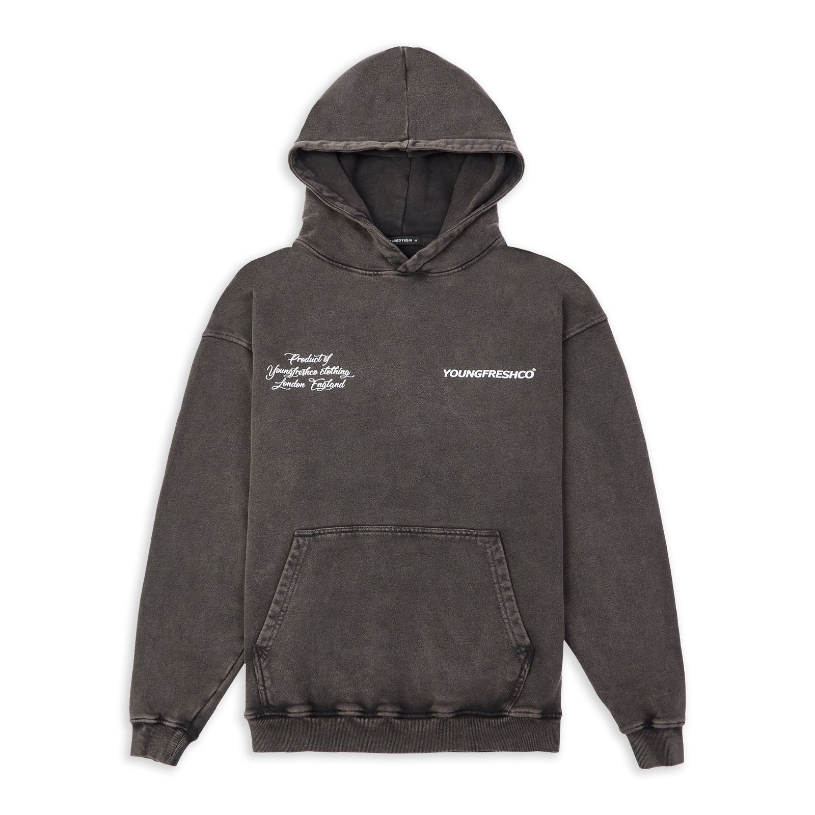 Youngfreshco Washed Grey Hoodie