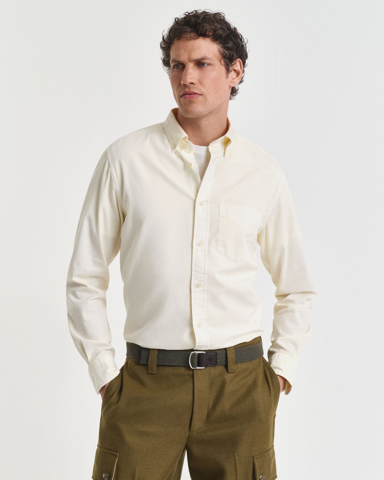 Regular Fit Twill Shirt - SHADOW BROWN