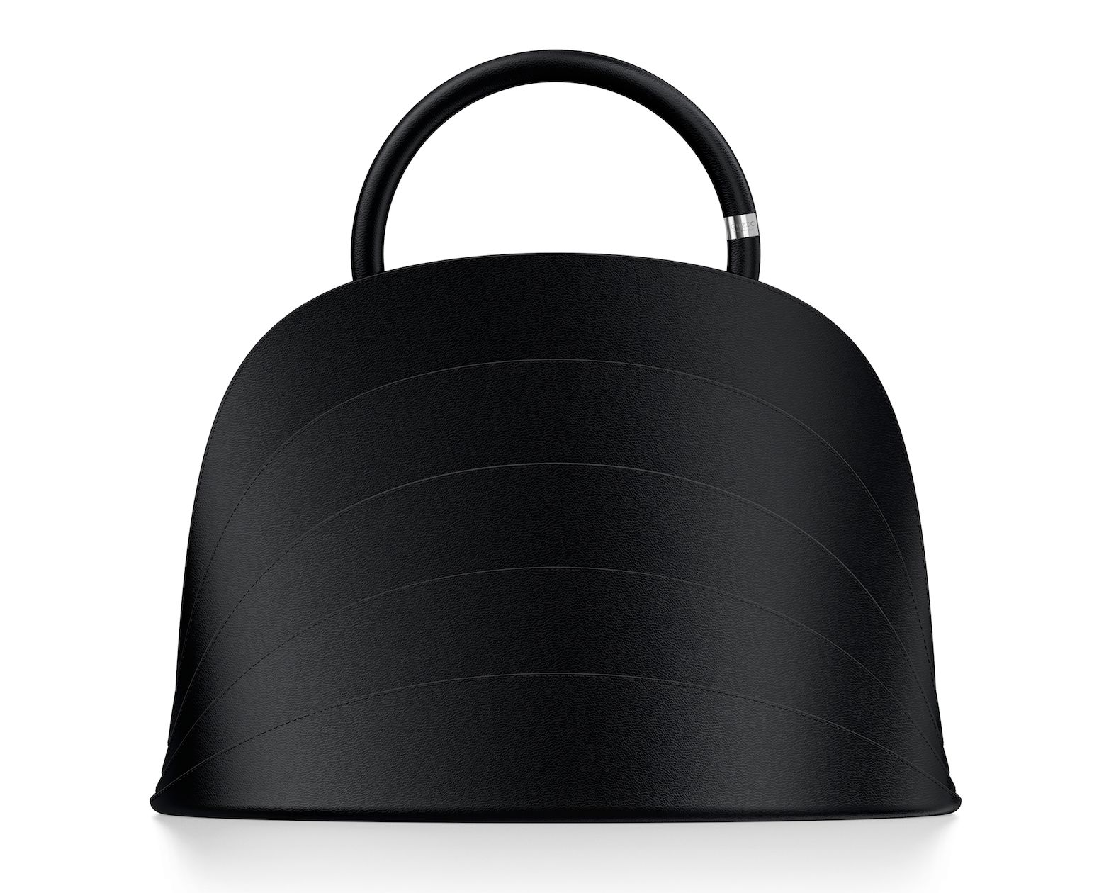 Millefoglie J handbag. Black calfskin and lapis lazuli gemstone. Palladium-plated accents.