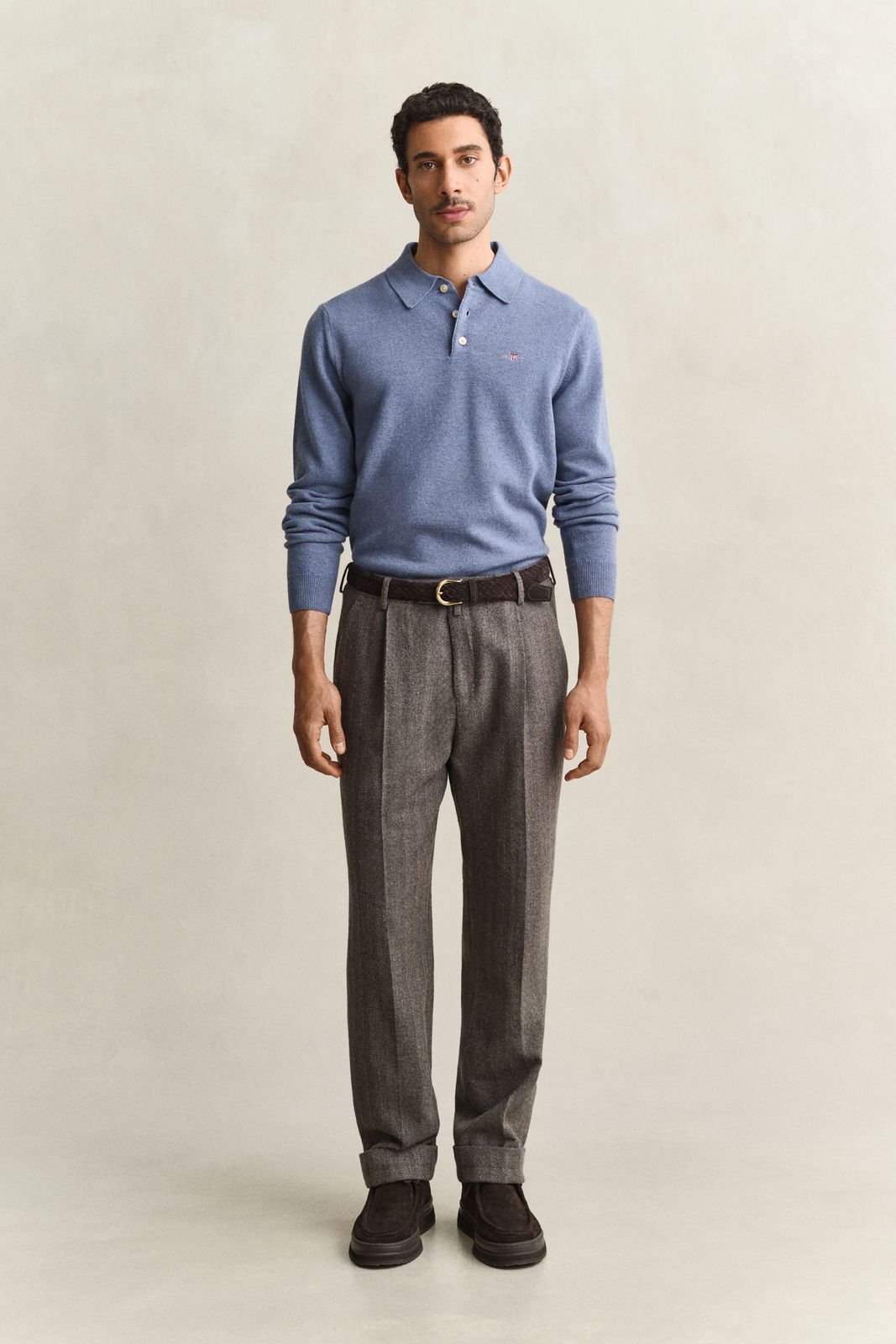 Pinstriped Suit Pants - SHADOW BROWN