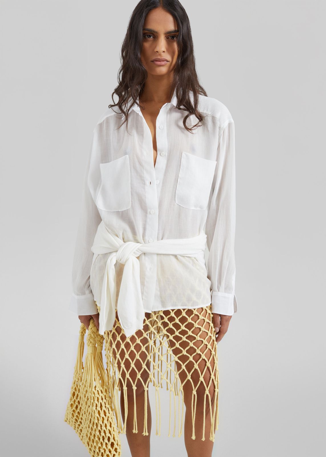 Trevas Sheer Shirt - White