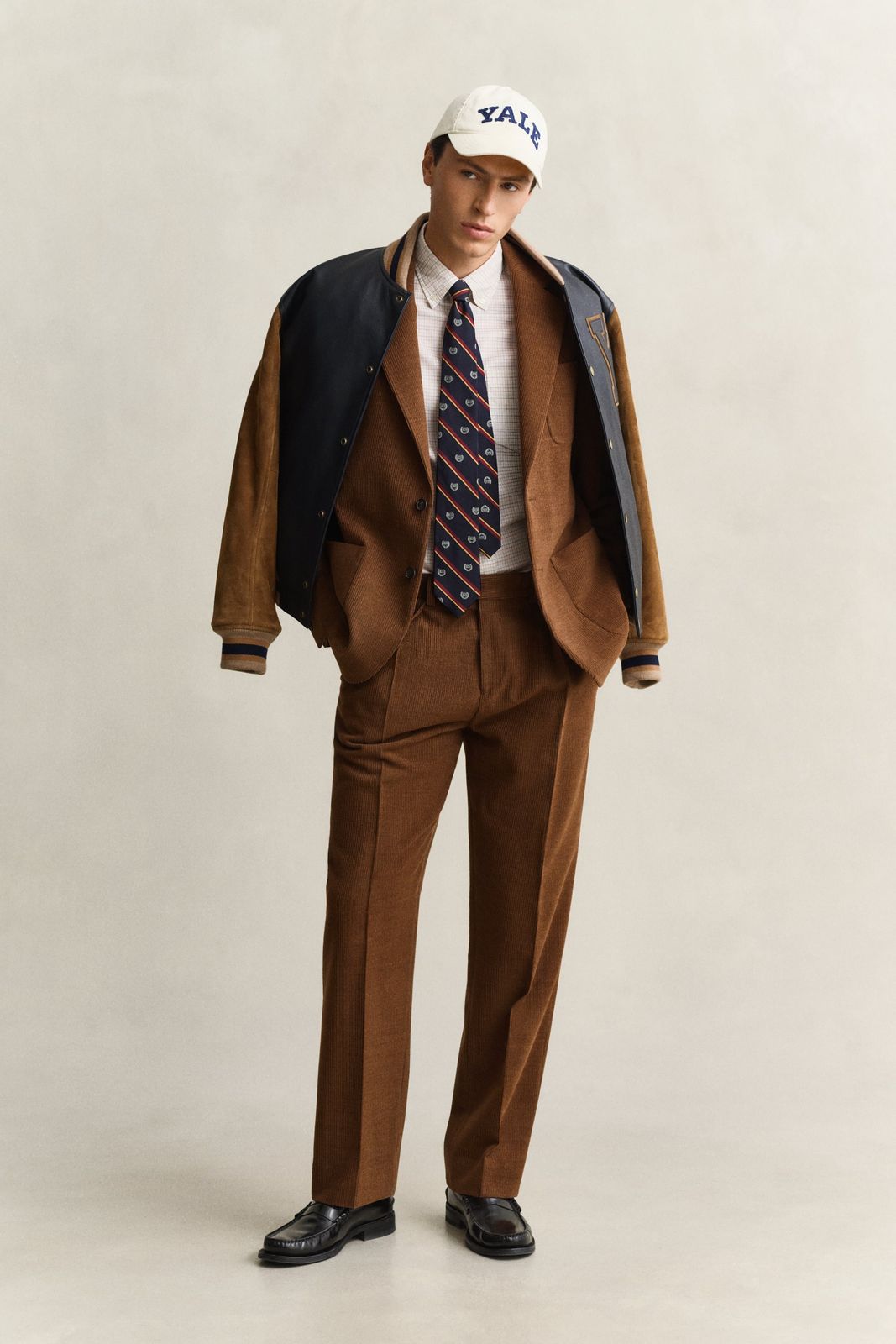 Gant x Yale Wool Corduroy Suit Pants - MAHOGANY BROWN