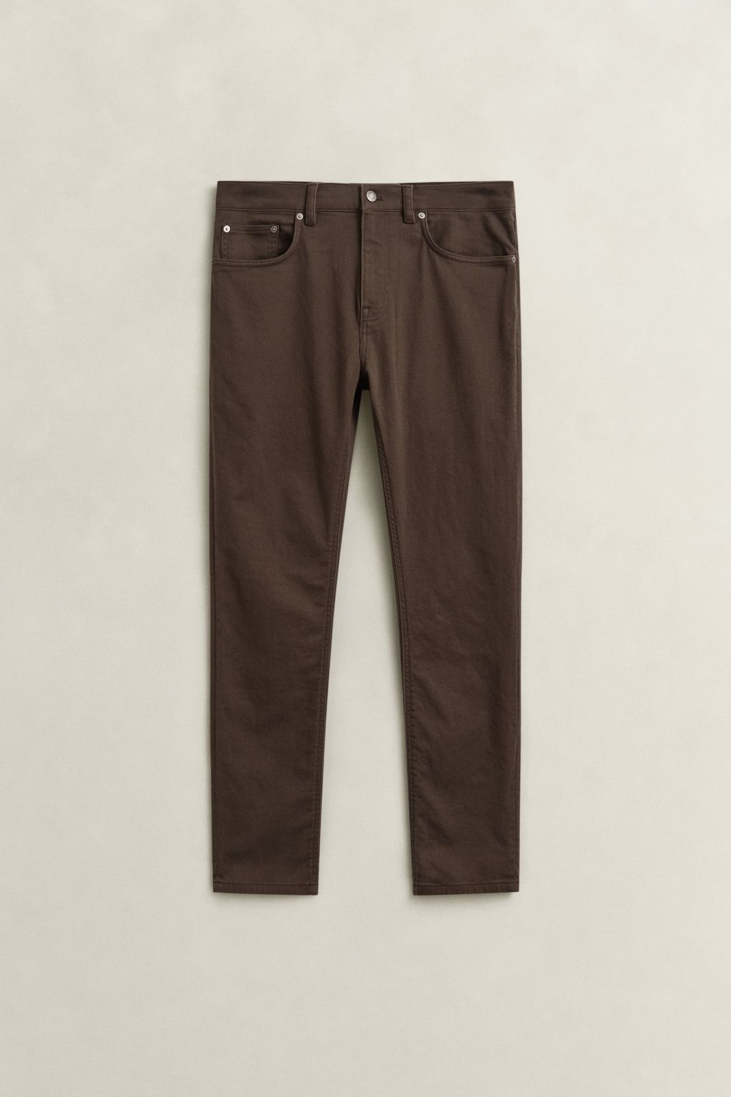 Slim Fit Twill Jeans - SHADOW BROWN