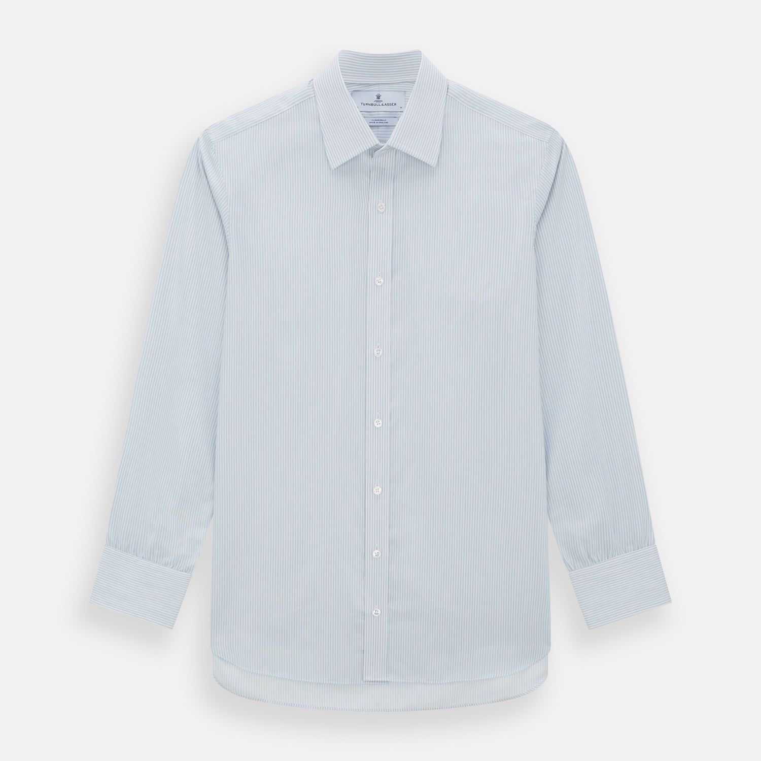 Blue And White Pencil Stripe Cashmerello Mayfair Shirt