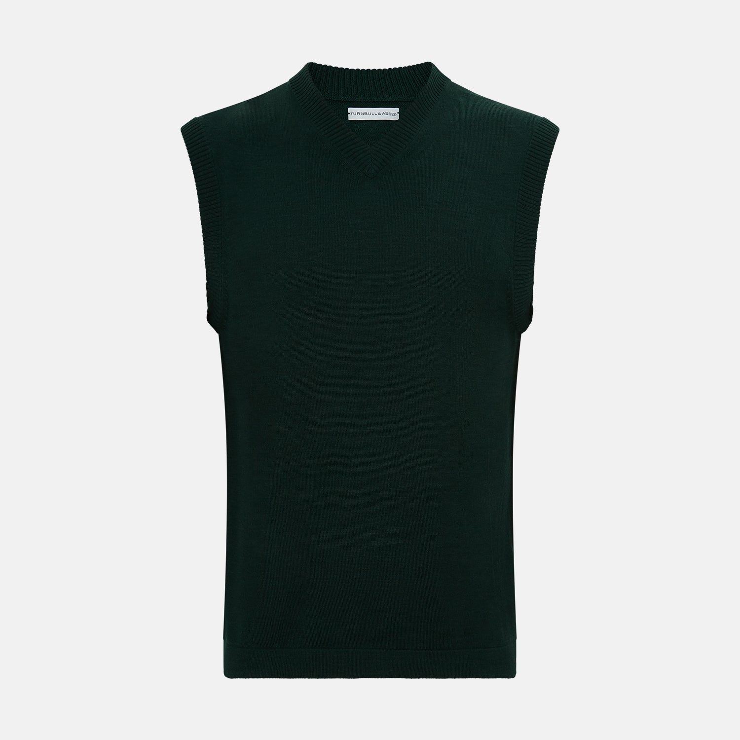 Forest Green Fine Merino V-neck Vest