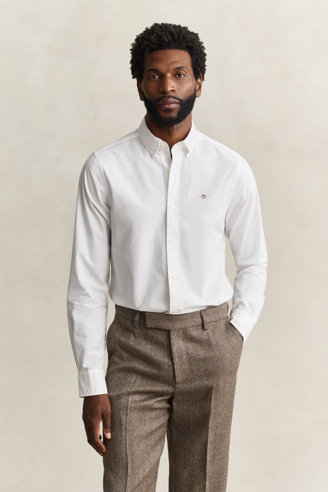 Classic Slim Poplin Shirt - WHITE