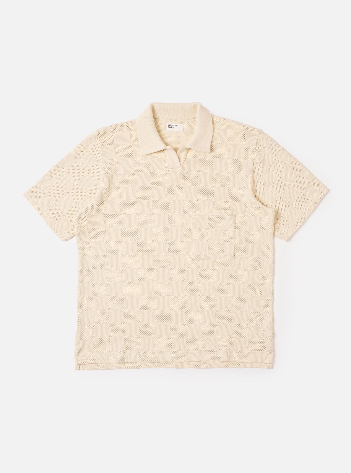 Ecru Fantasy Checkerboard Vacation Polo