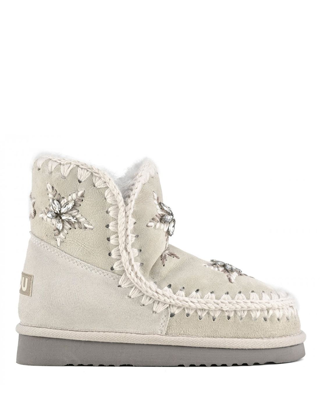 Eskimo Wool Stars & Rhinestones Silver Birch Suede MU.FW101077A