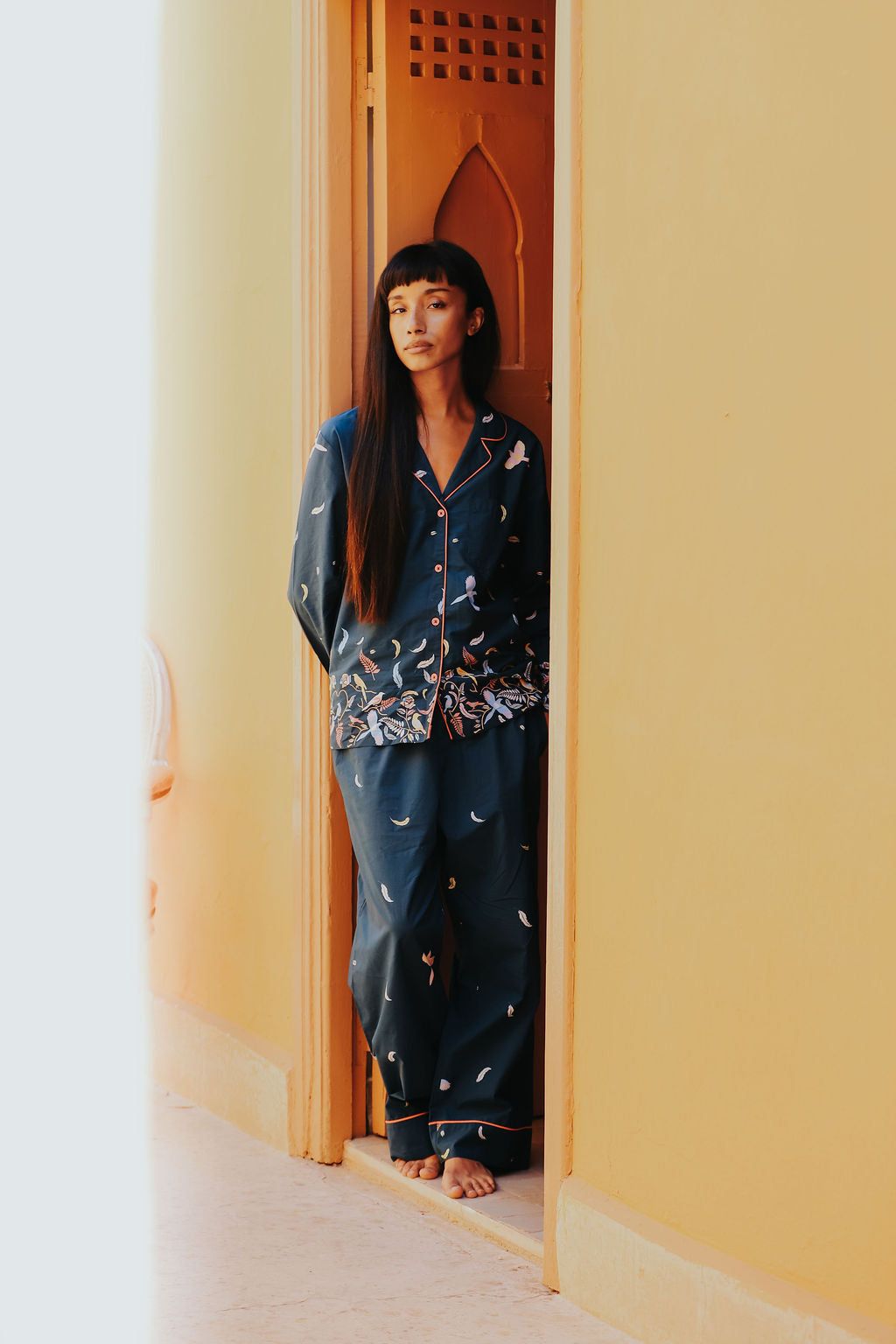 The Andi Navy Pyjama Set in Organic Cotton