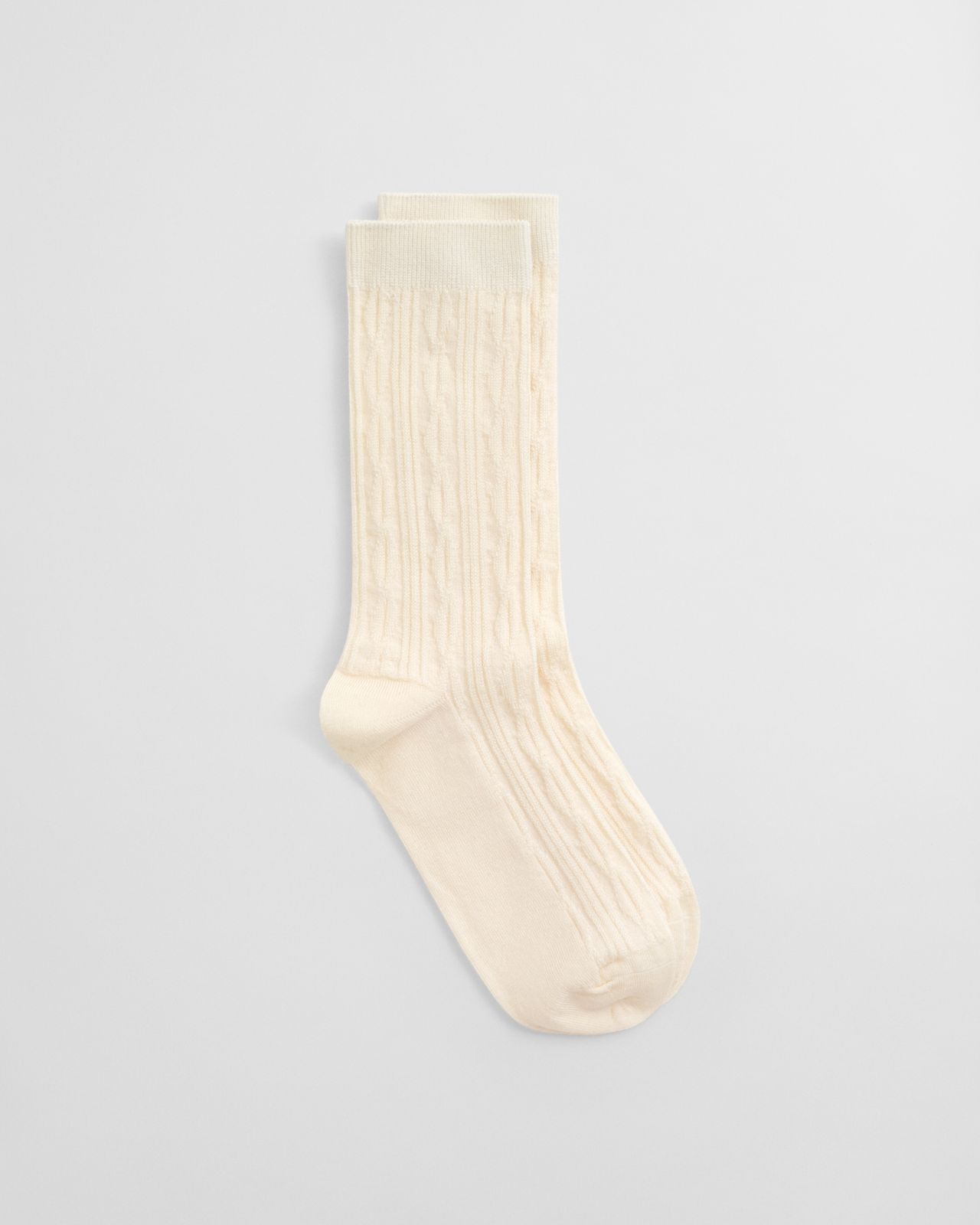 Cable Knit Socks - LIGHT BEIGE MELANGE