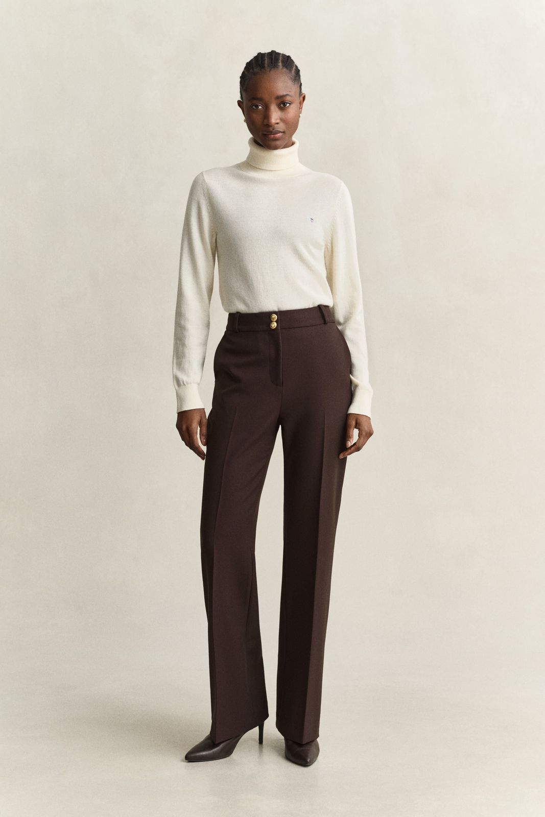 Flared Nautical Pants - DEEP BROWN