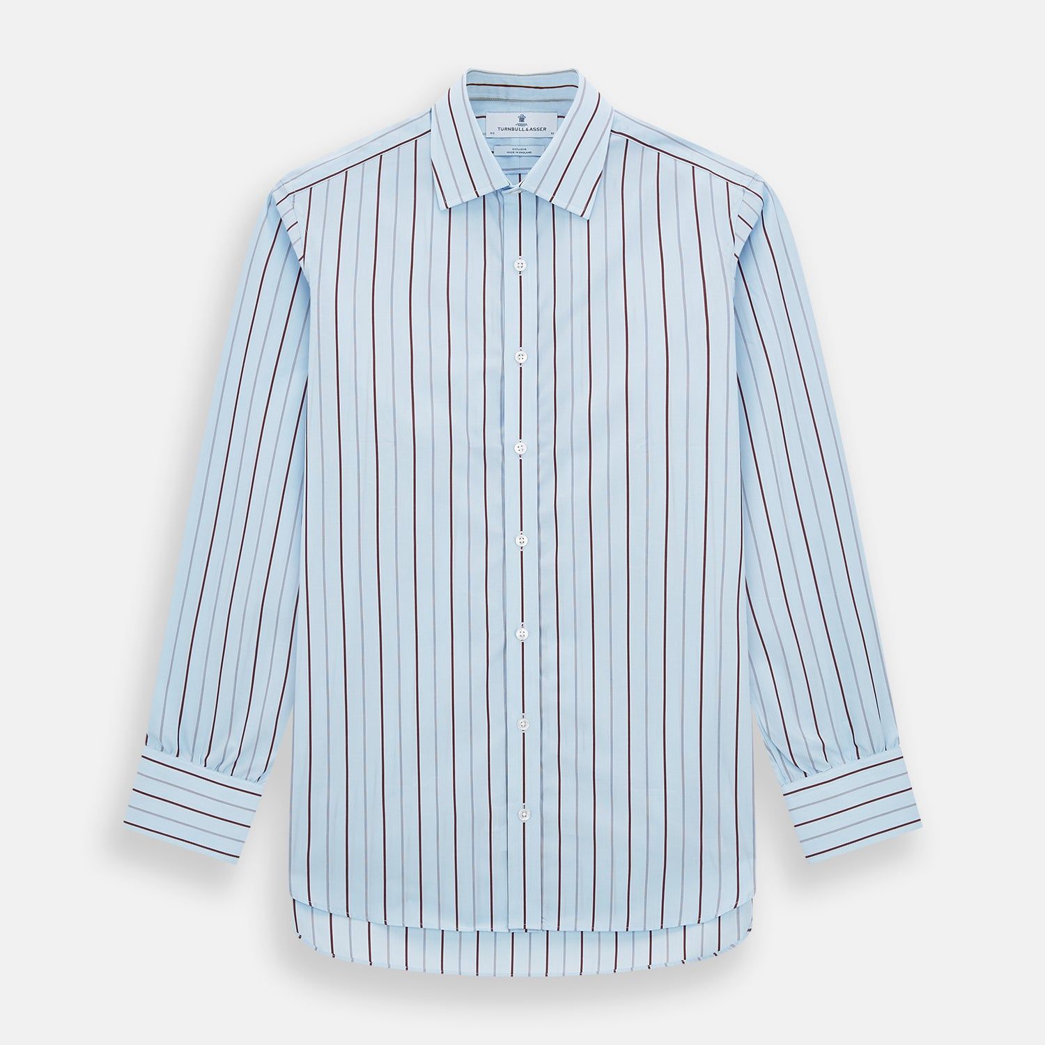 Burgundy Wide Pinstripe Mayfair Shirt