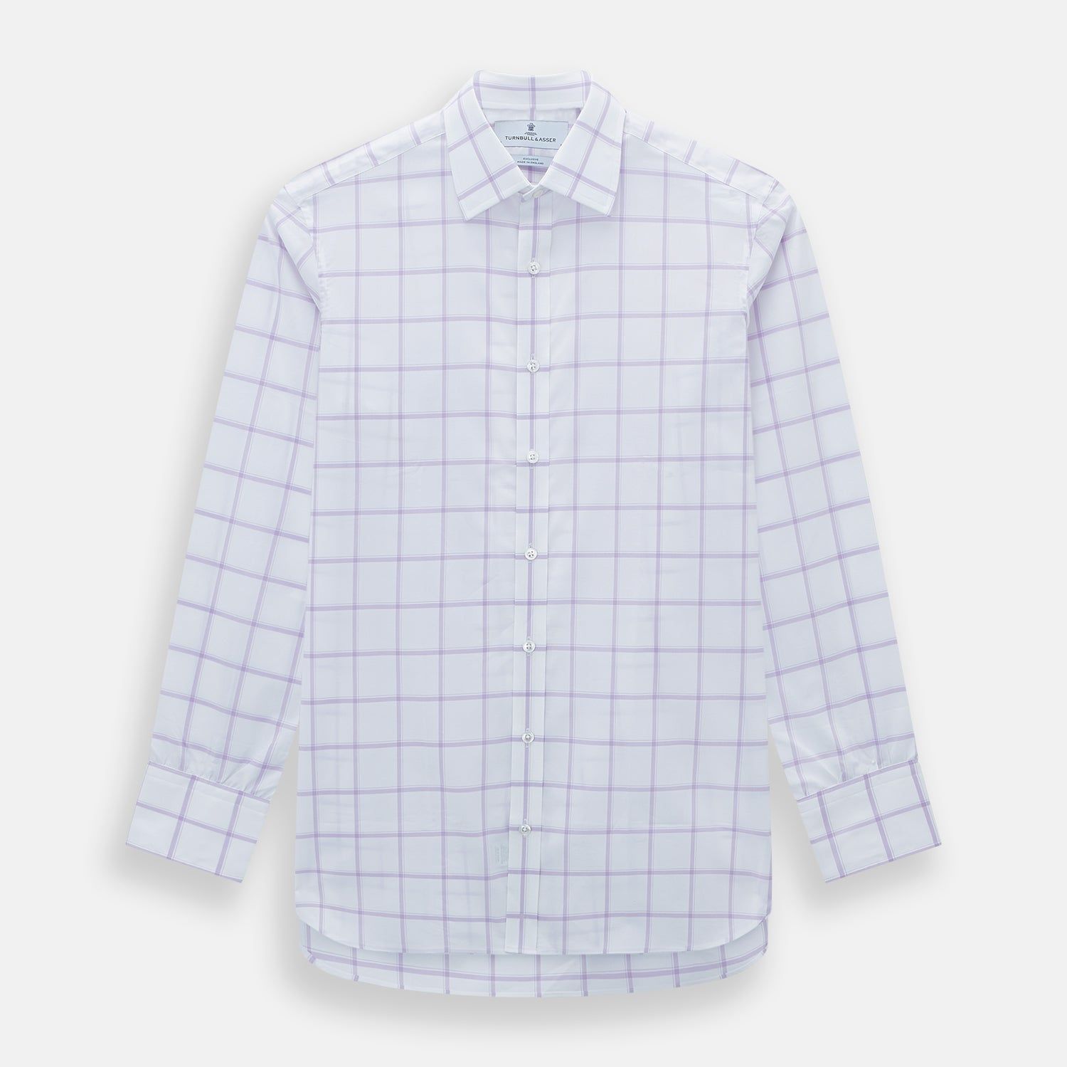 Lilac Grid Check Mayfair Shirt