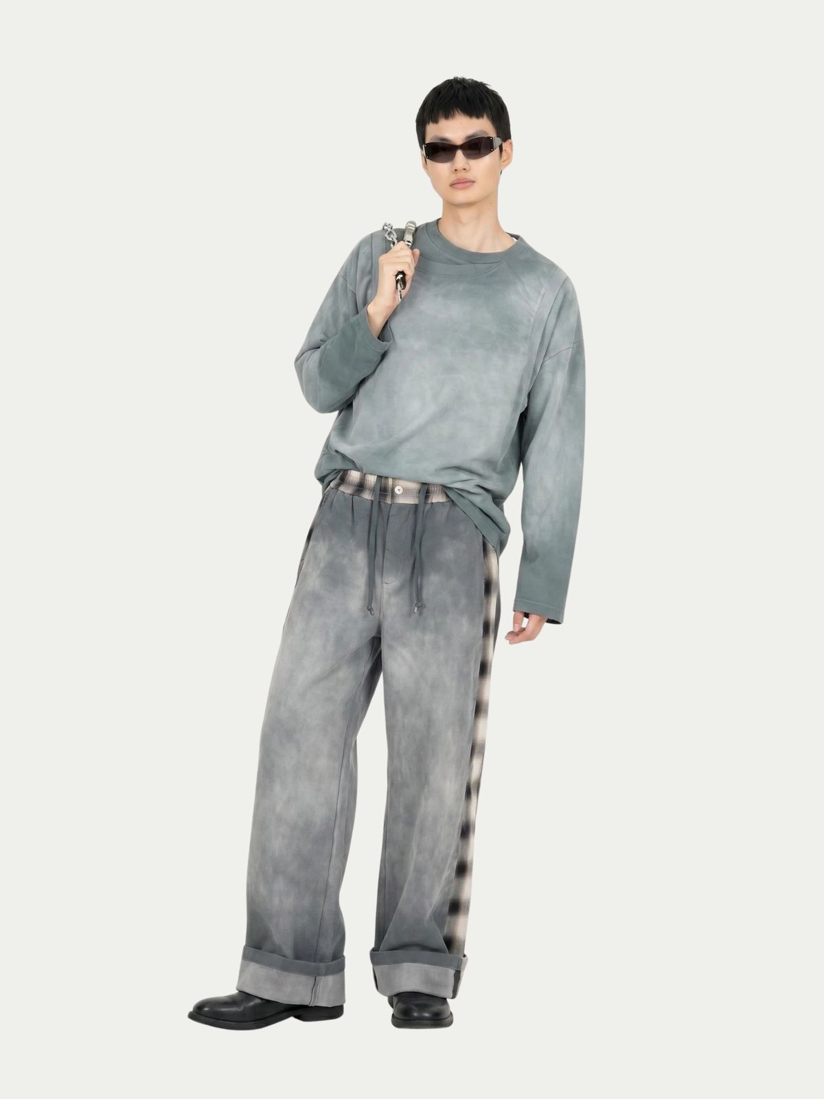 PATCHED PANEL JERSEY TROUSERS