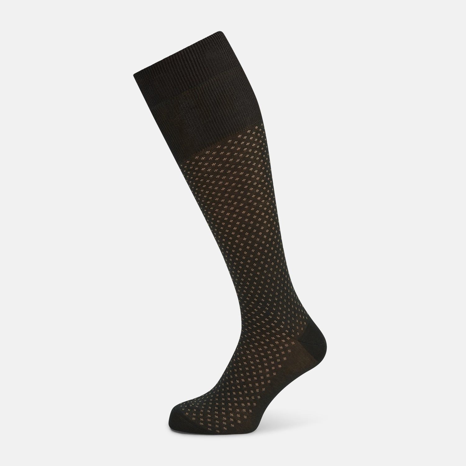 Forest Green Motif Long Socks