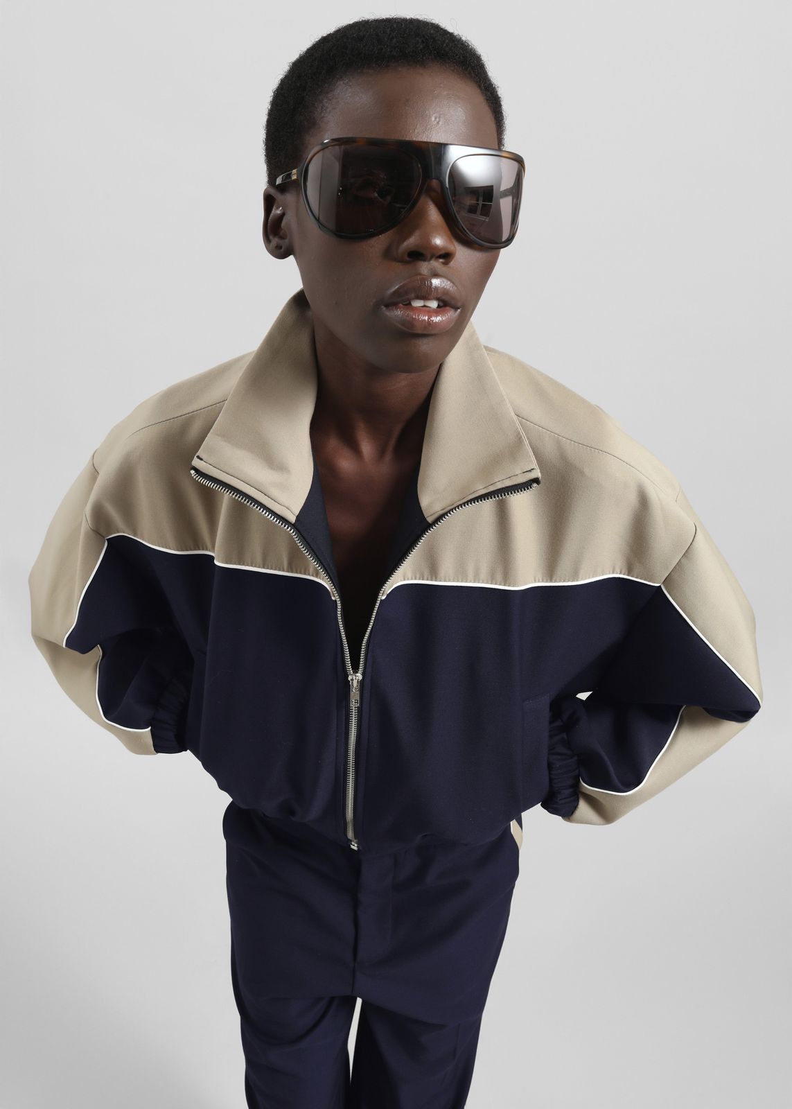 Penally Cropped Jacket - Navy