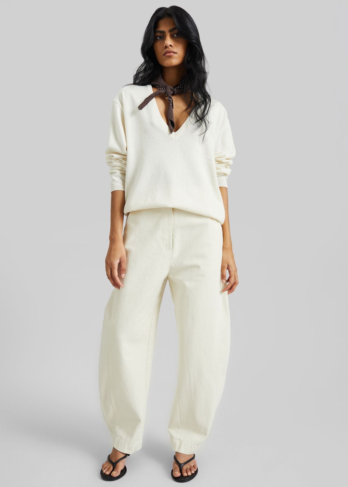Noyon Barrel Leg Pants - Cream
