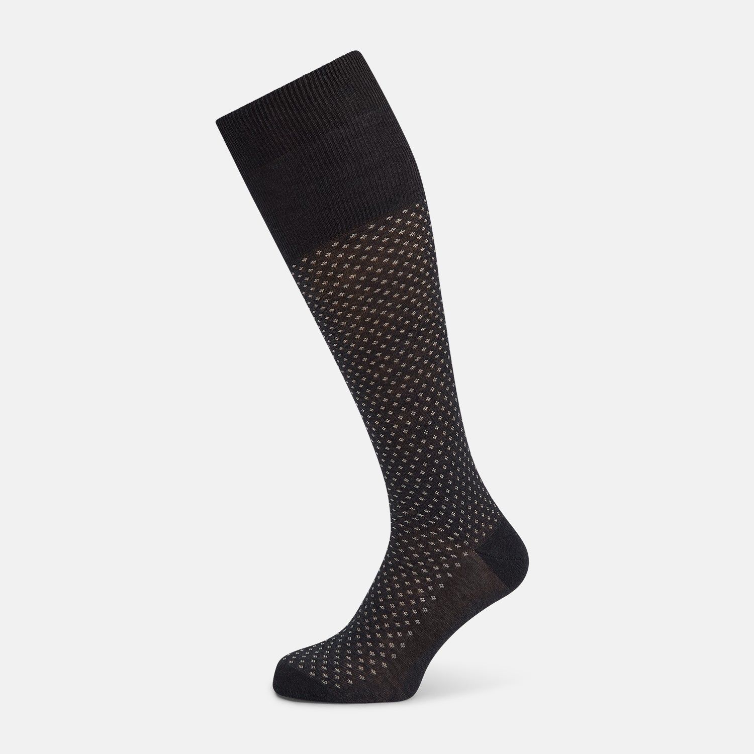 Grey Motif Long Socks