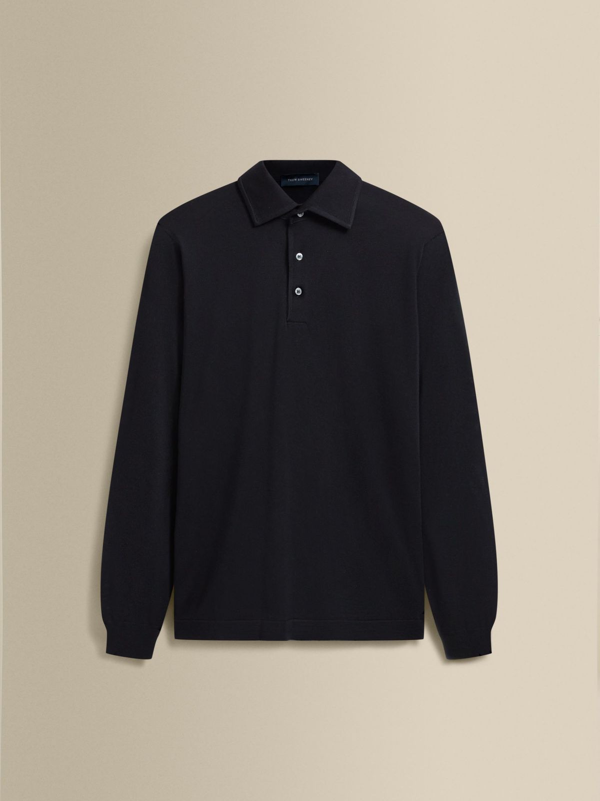 Merino Wool Extrafine Long Sleeve Polo Shirt