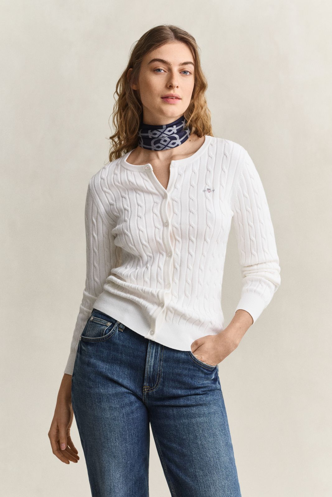 Cable Knit Cardigan - DARKENED WINE
