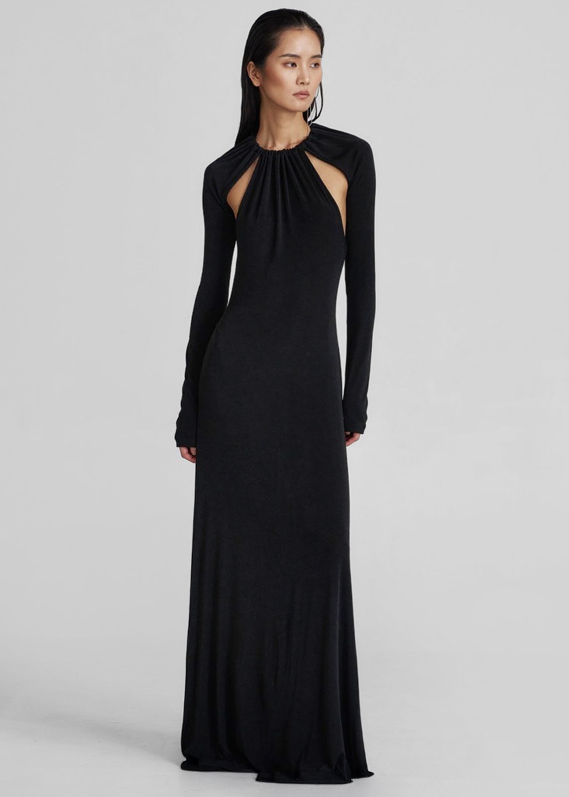 Seskin Evening Maxi Dress - Black