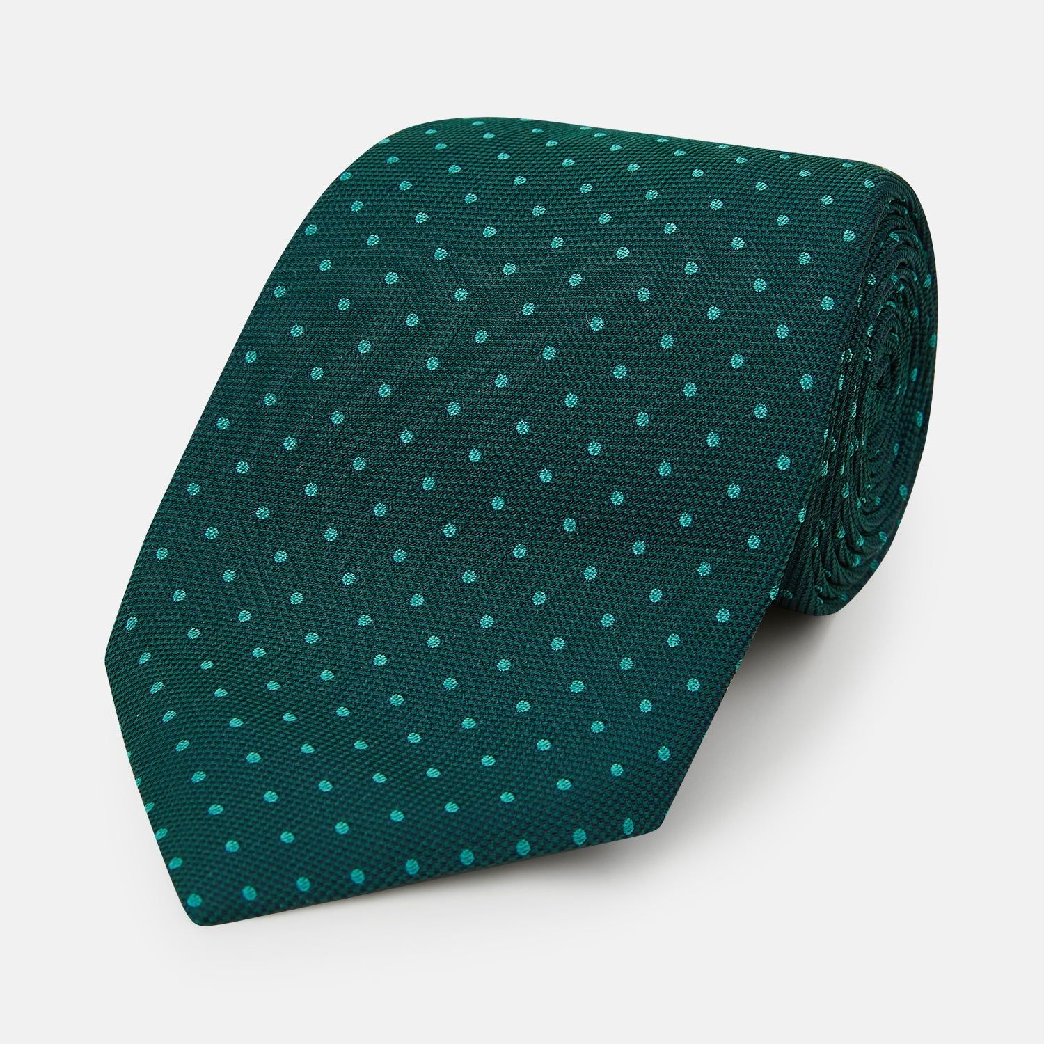 Blue And Forest Green Micro Dot Silk Tie