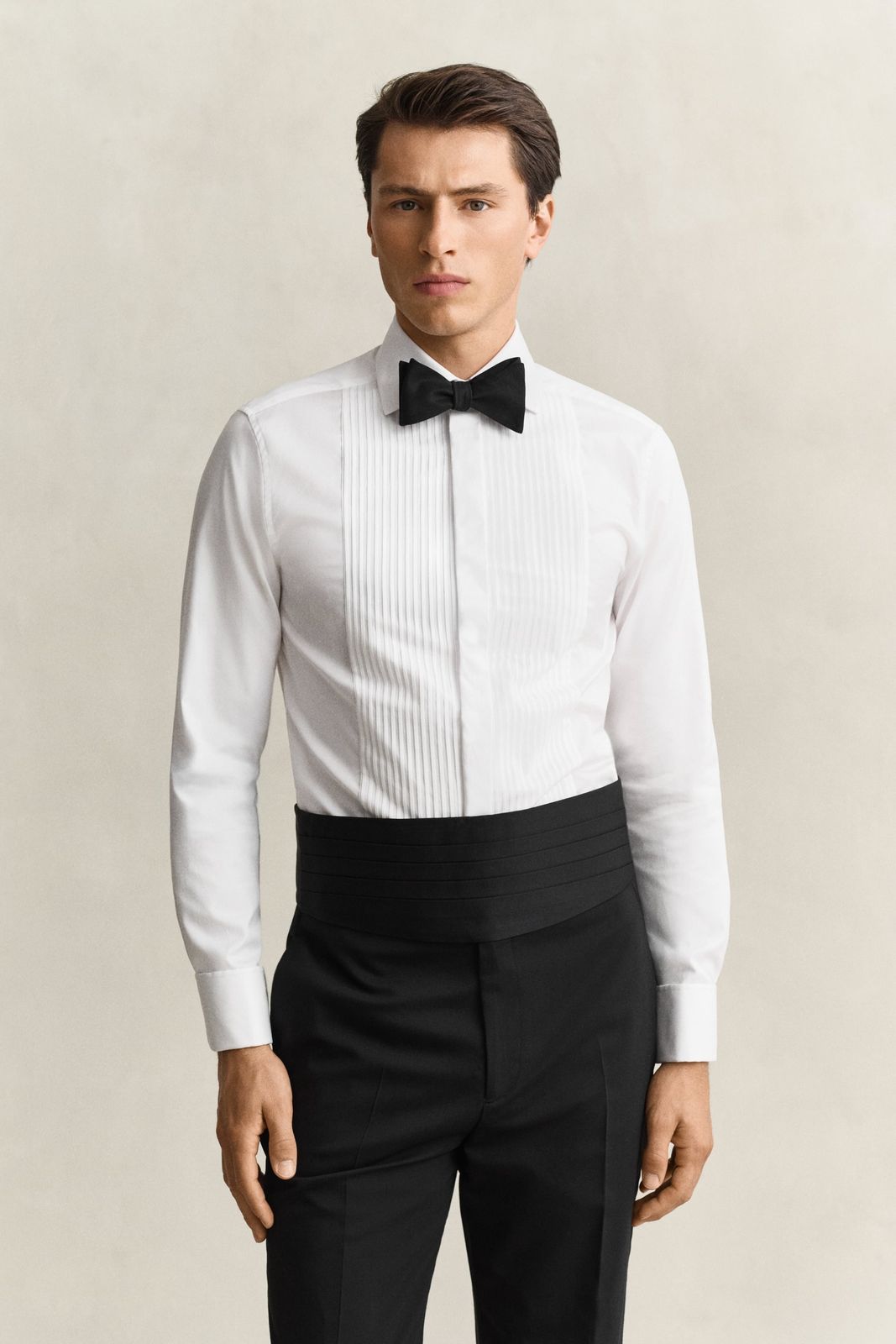 Tailored Tuxedo Shirt - WHITE