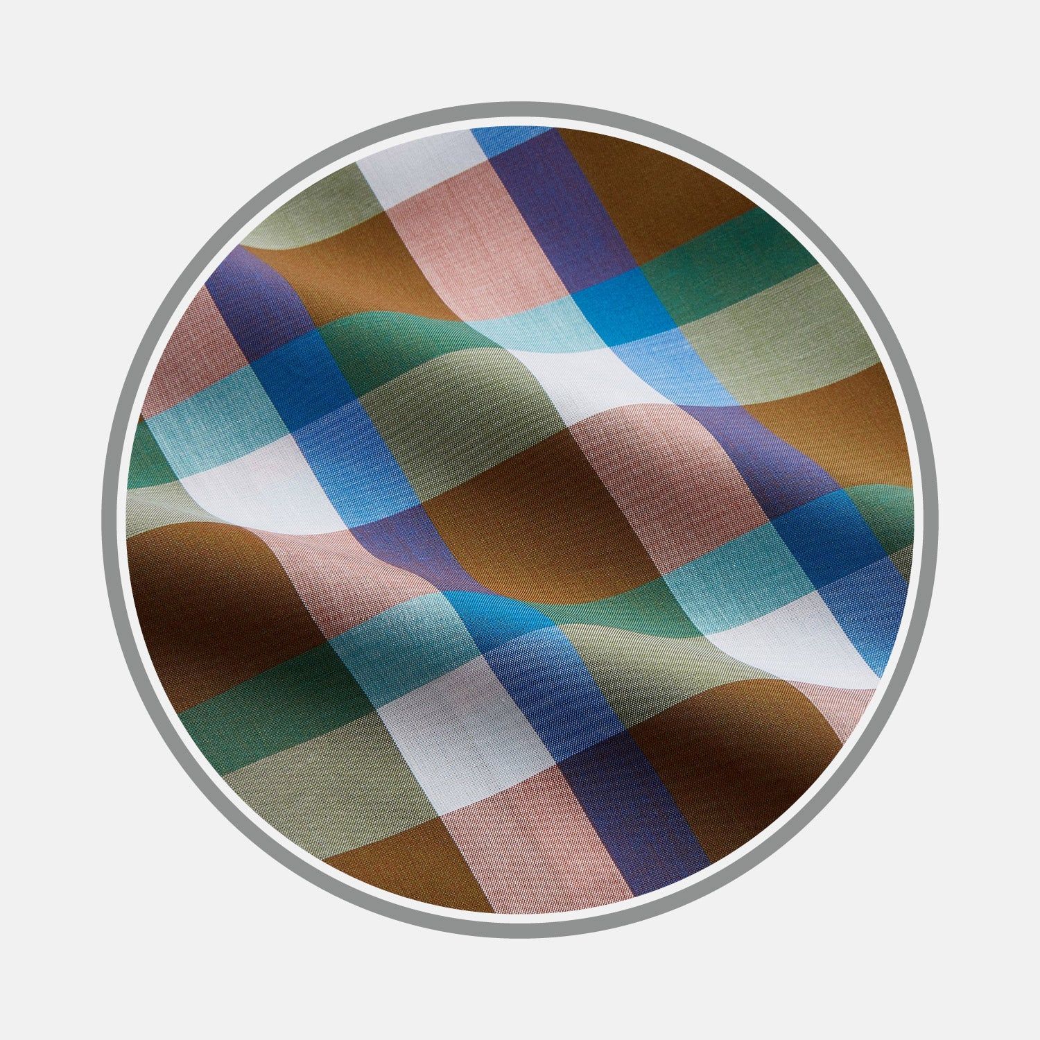 Green And Pink Multi-check Cotton Blend Fabric