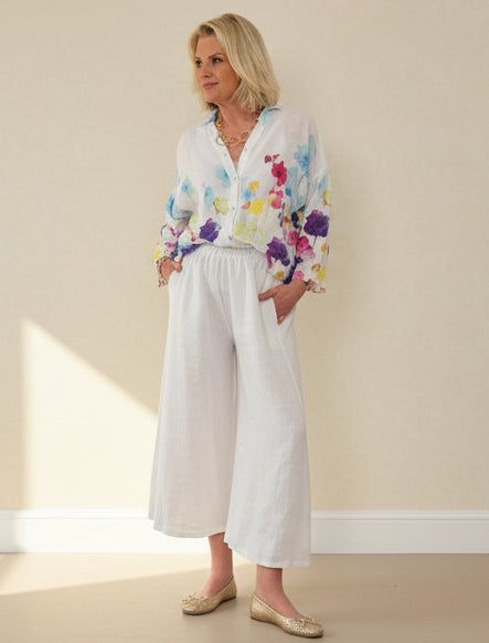 Claudia Painted Linen Shirt