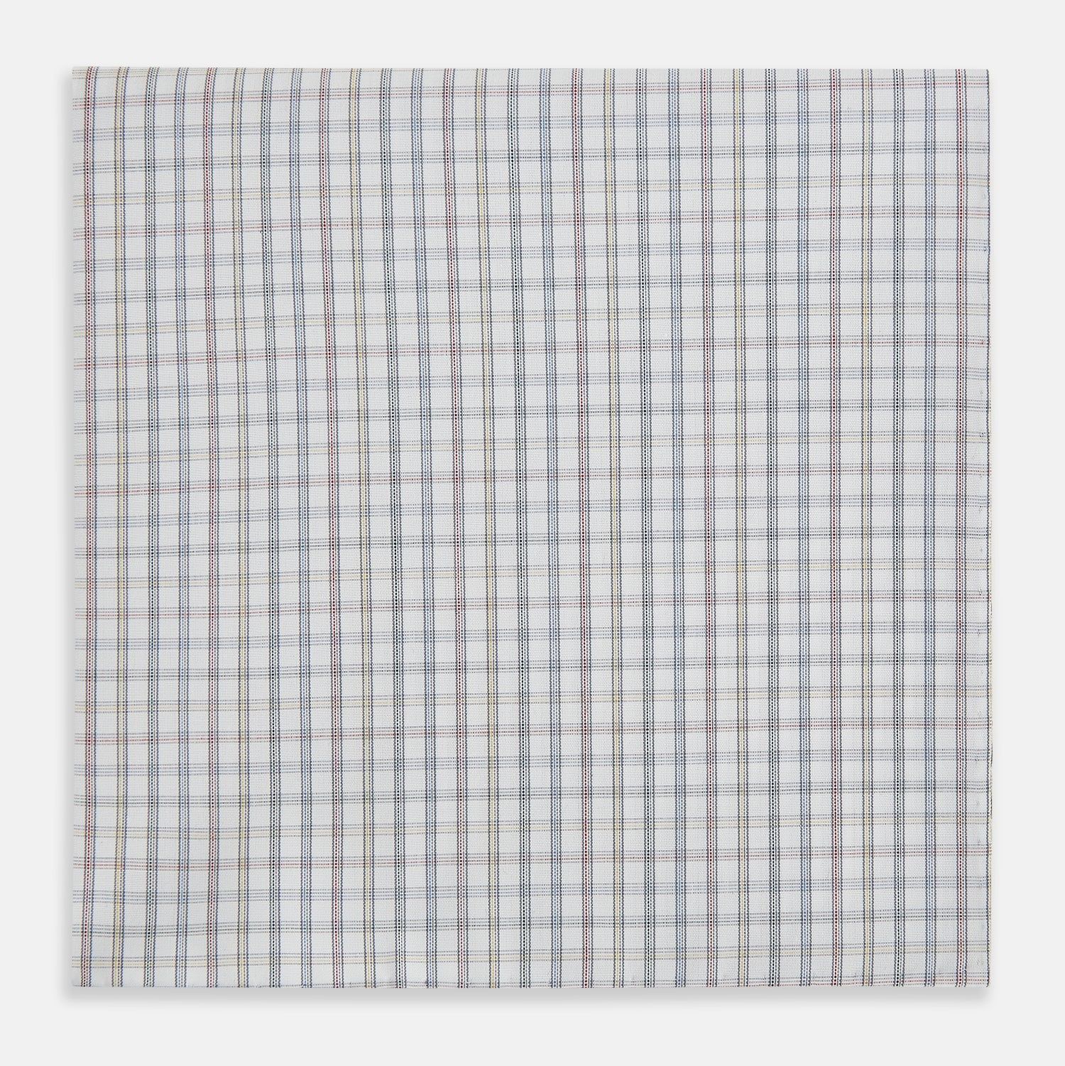Sky Blue Multi Graph Check Hand-rolled Handkerchief