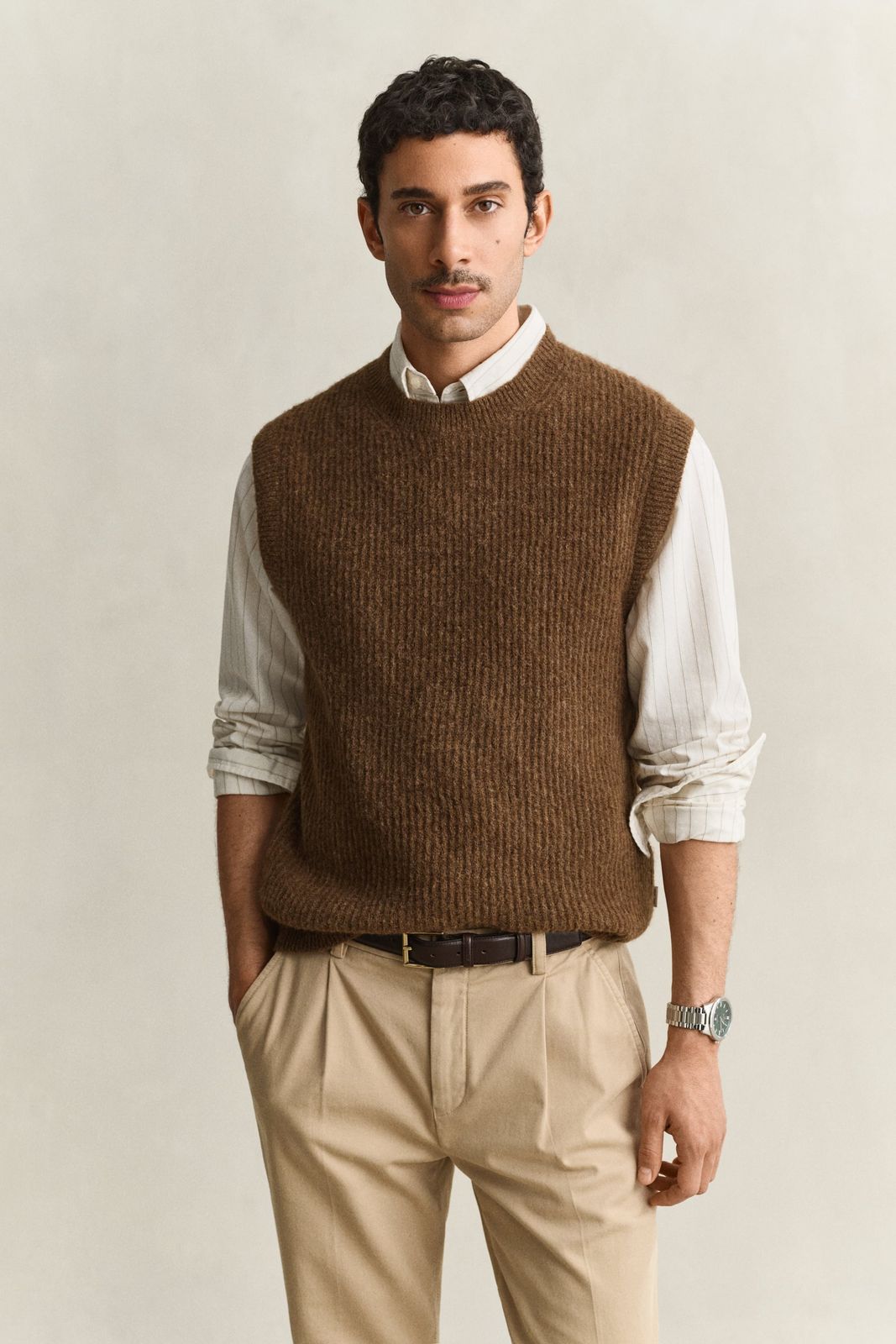 Alpaca Wool Blend Vest - HAZELNUT MELANGE