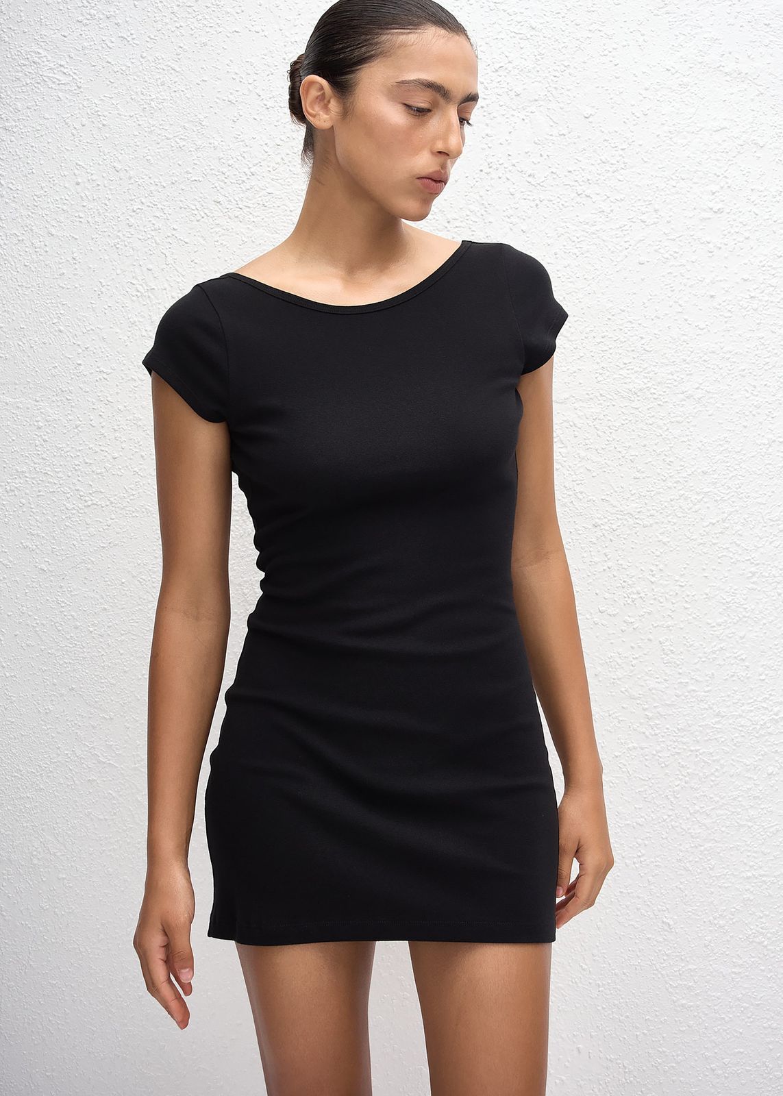 Matteau Low Back Mini Tee Dress - Black