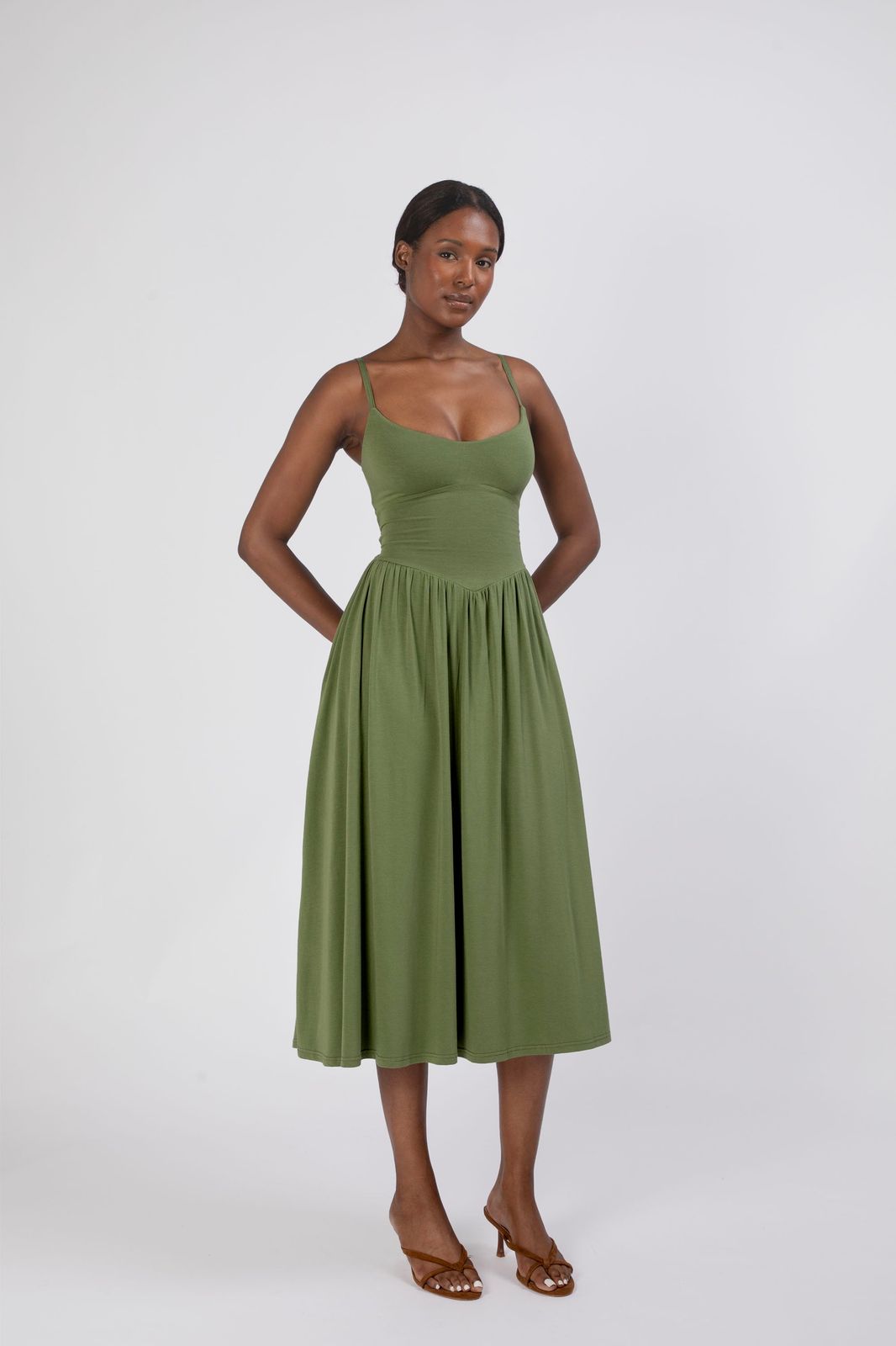 Cammie Corset Waist Midi Dress
