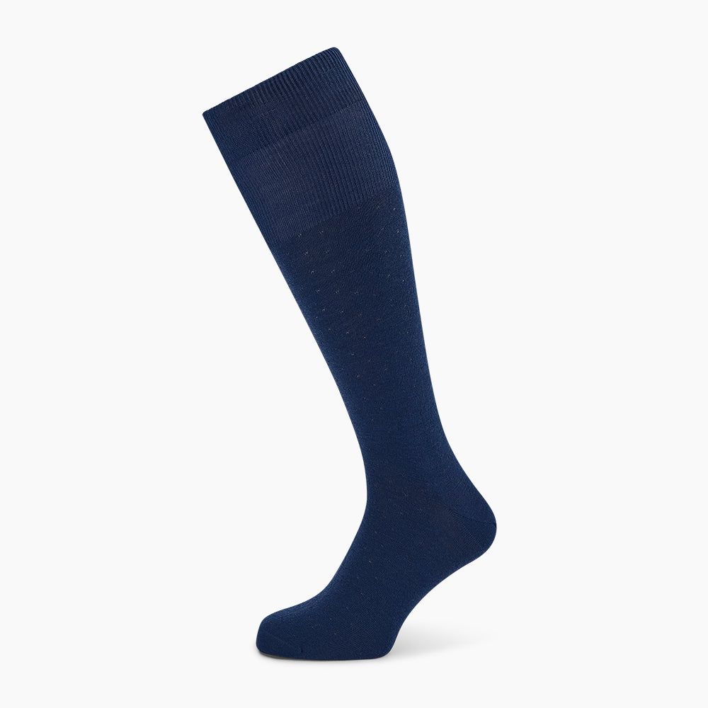 Avio Blue Dot Wool Long Socks
