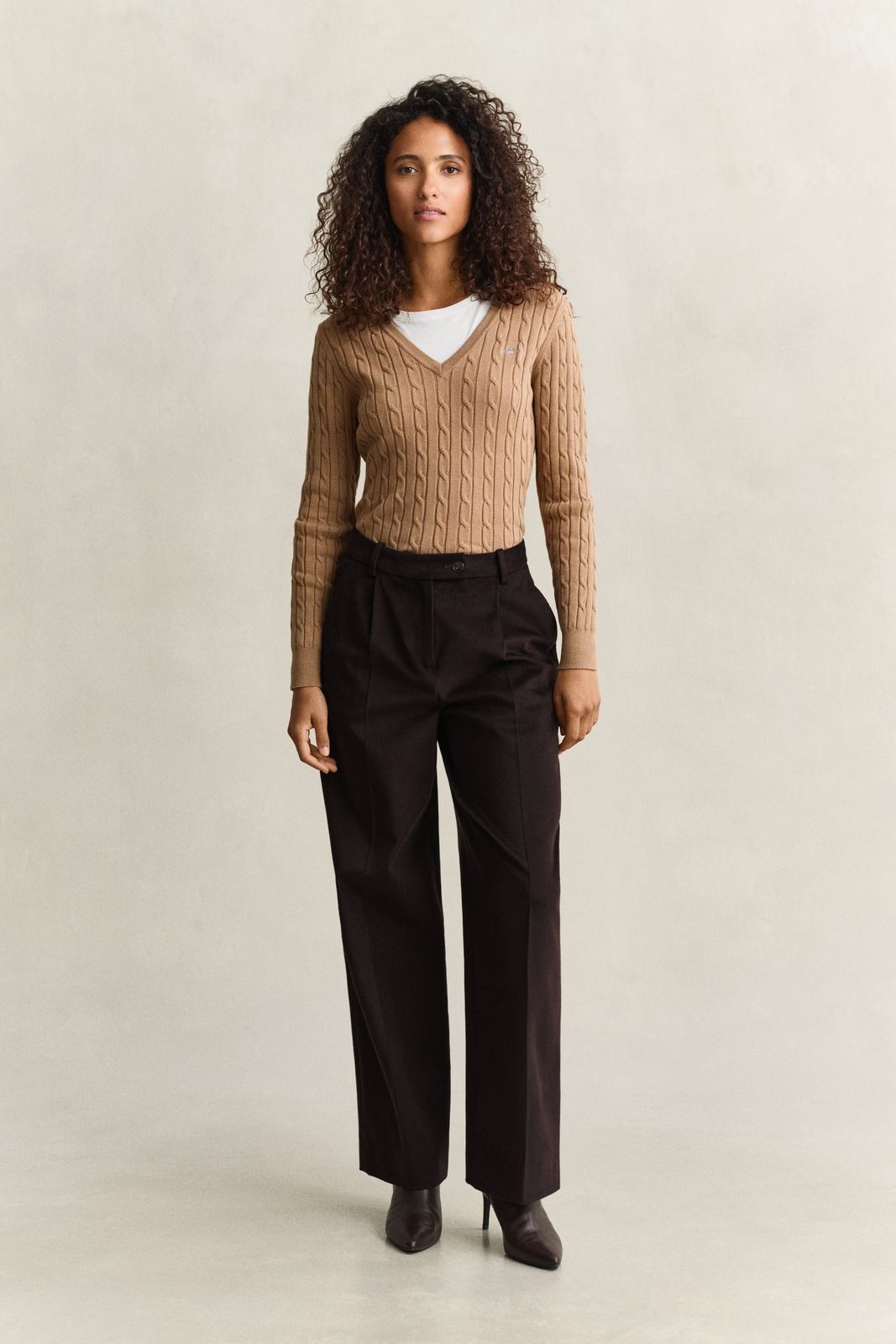 Twill Velvet Pants - DEEP BROWN