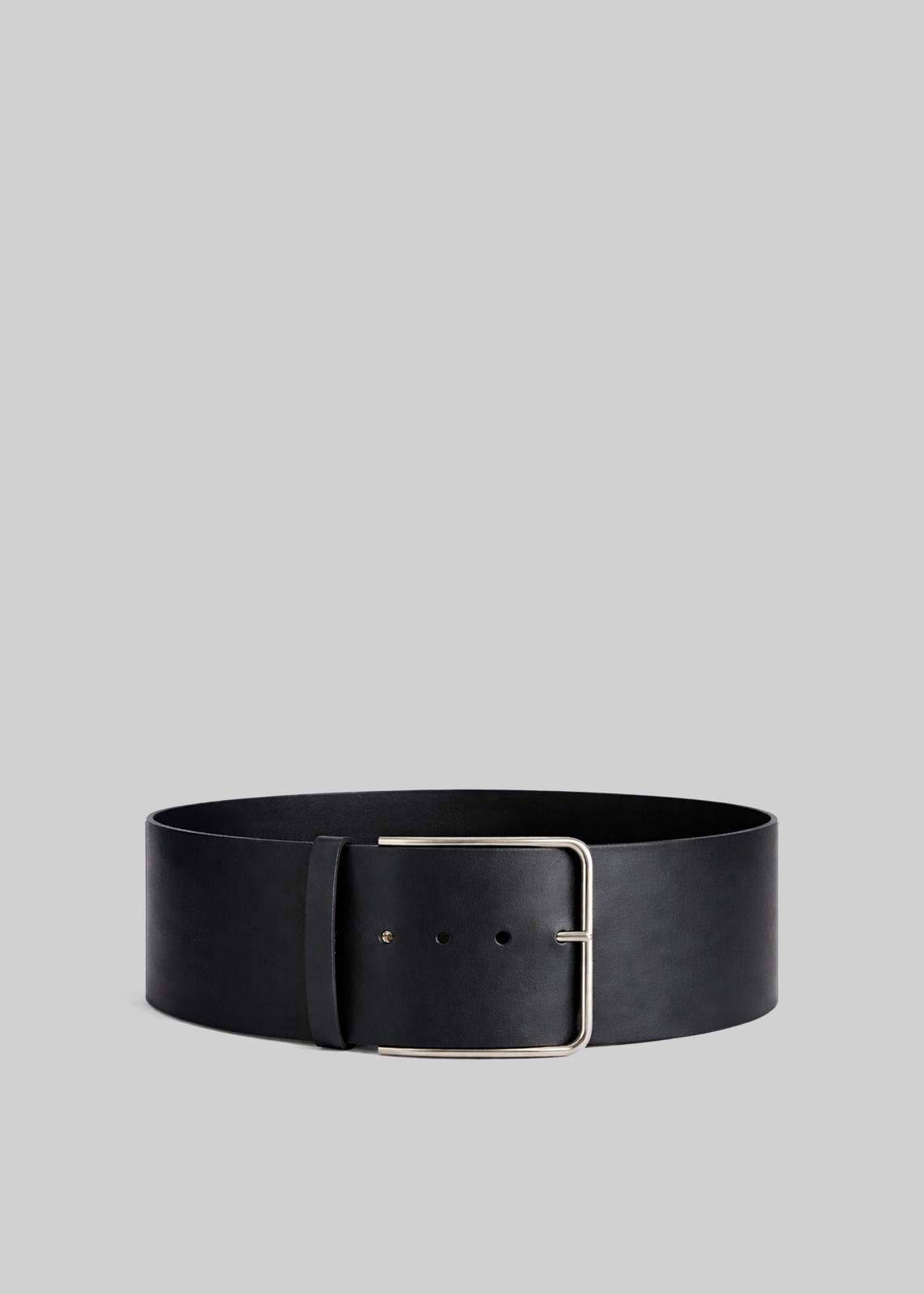 Calan Leather Wide Belt - Black