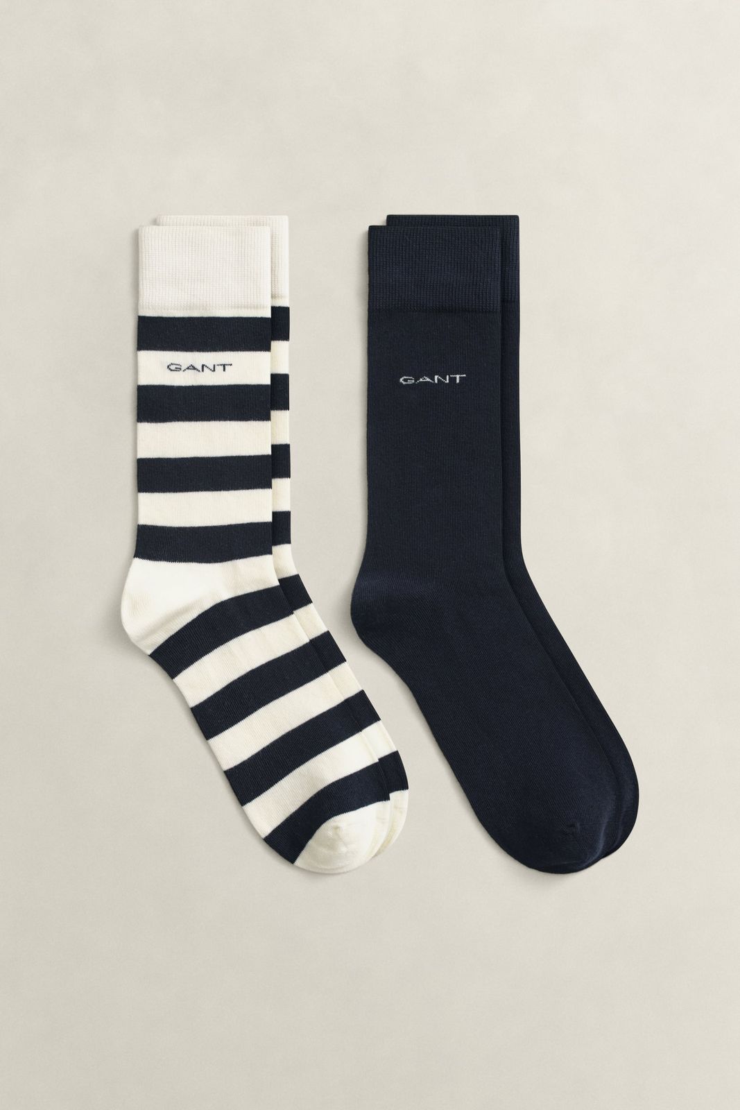 2-pack Barstripe & Solid Socks - Tartan Green