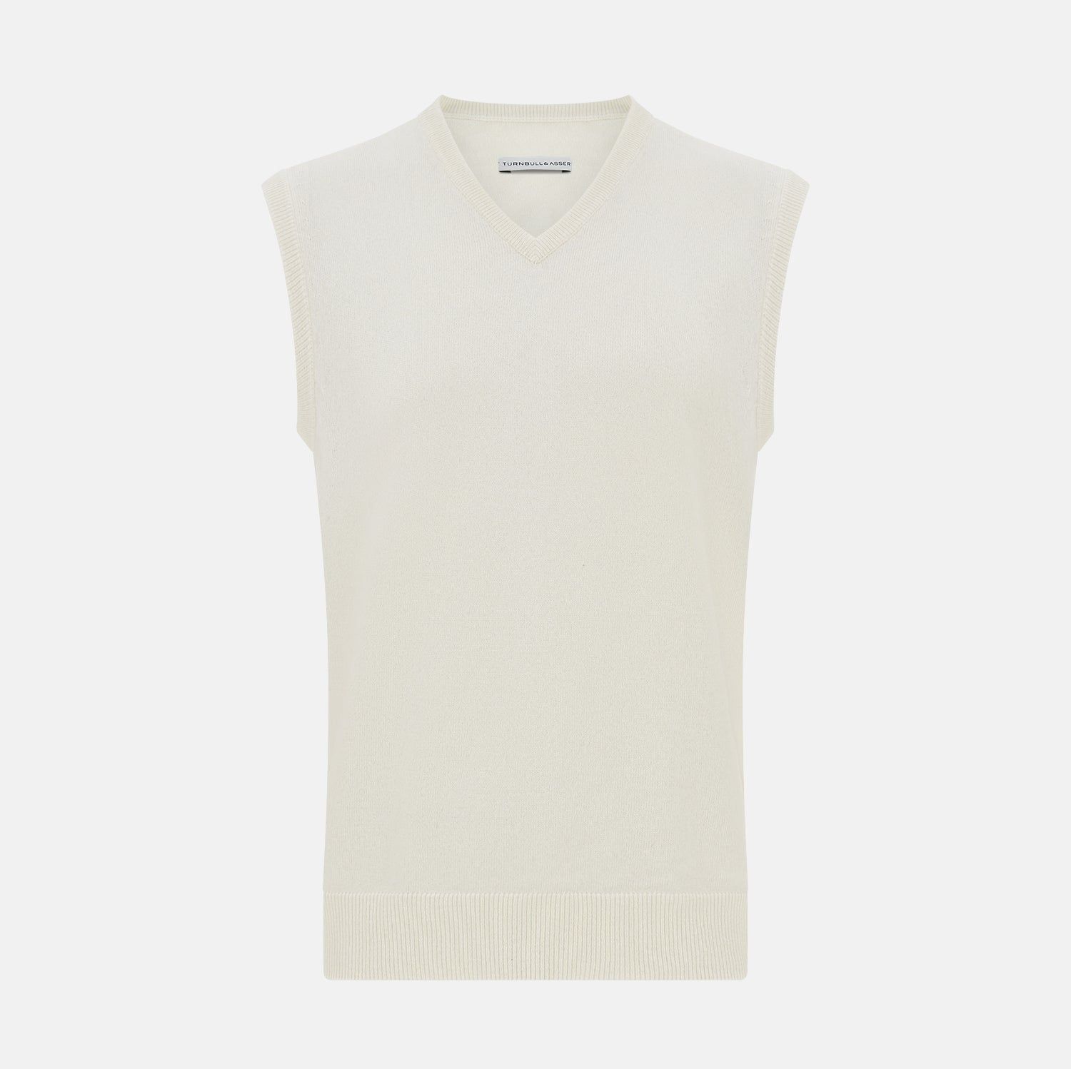 Ivory Cashmere V-neck Vest