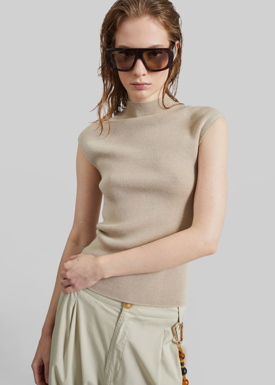 Troyes Knit Top - Beige