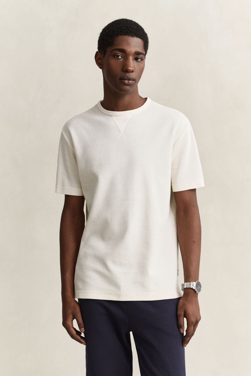 Textured T-Shirt - EVENING BLUE