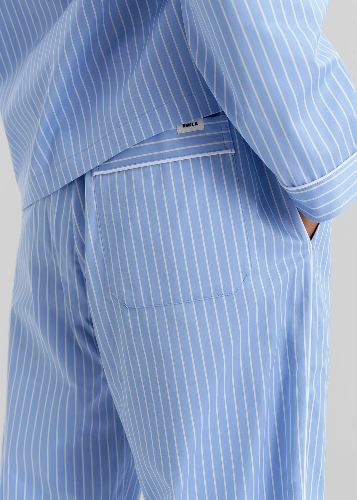 Tekla Sateen Pyjama Pants - Polo Stripes